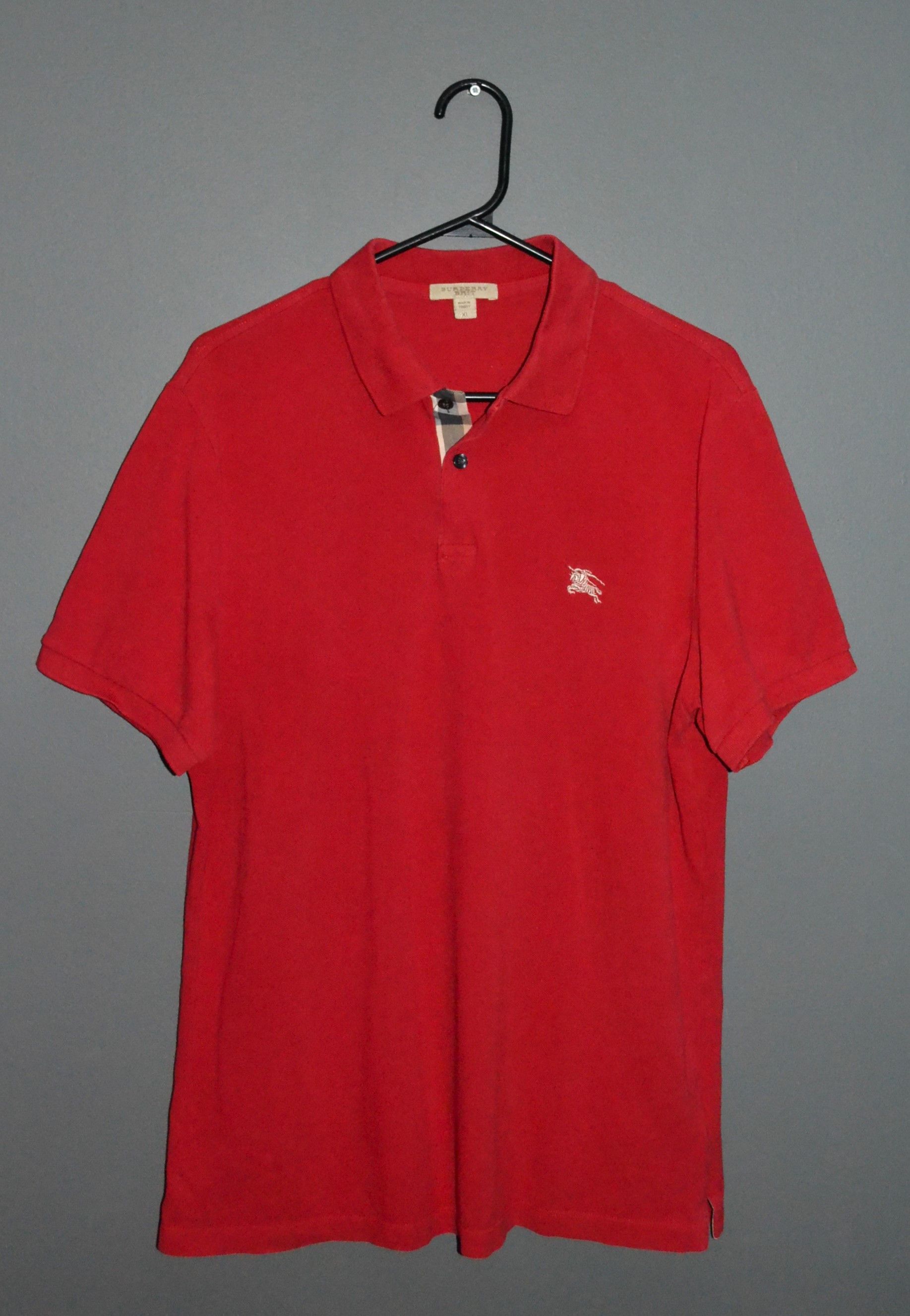 Burberry Burberry Brit XL size Red Pima Cotton Polo Shirt Size US XL / EU 56 / 4 - 2 Thumbnail