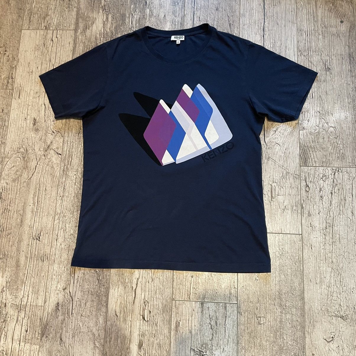 Designer × Kenzo Kenzo Paris navy t-shirt mountians print tee luxury brand Size US M / EU 48-50 / 2 - 1 Thumbnail