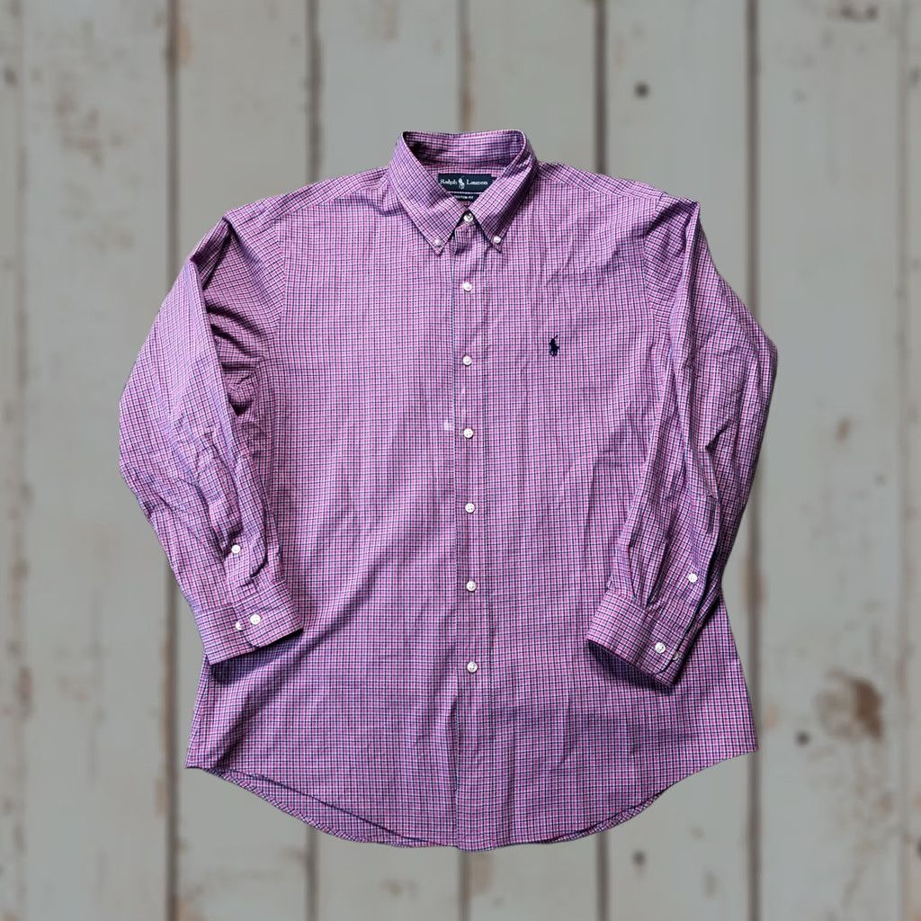Ralph Lauren Ralph Lauren Shirt Mens Large Pink Check Custom Fit Long Sleeve Button Down Size US L / EU 52-54 / 3 - 1 Thumbnail