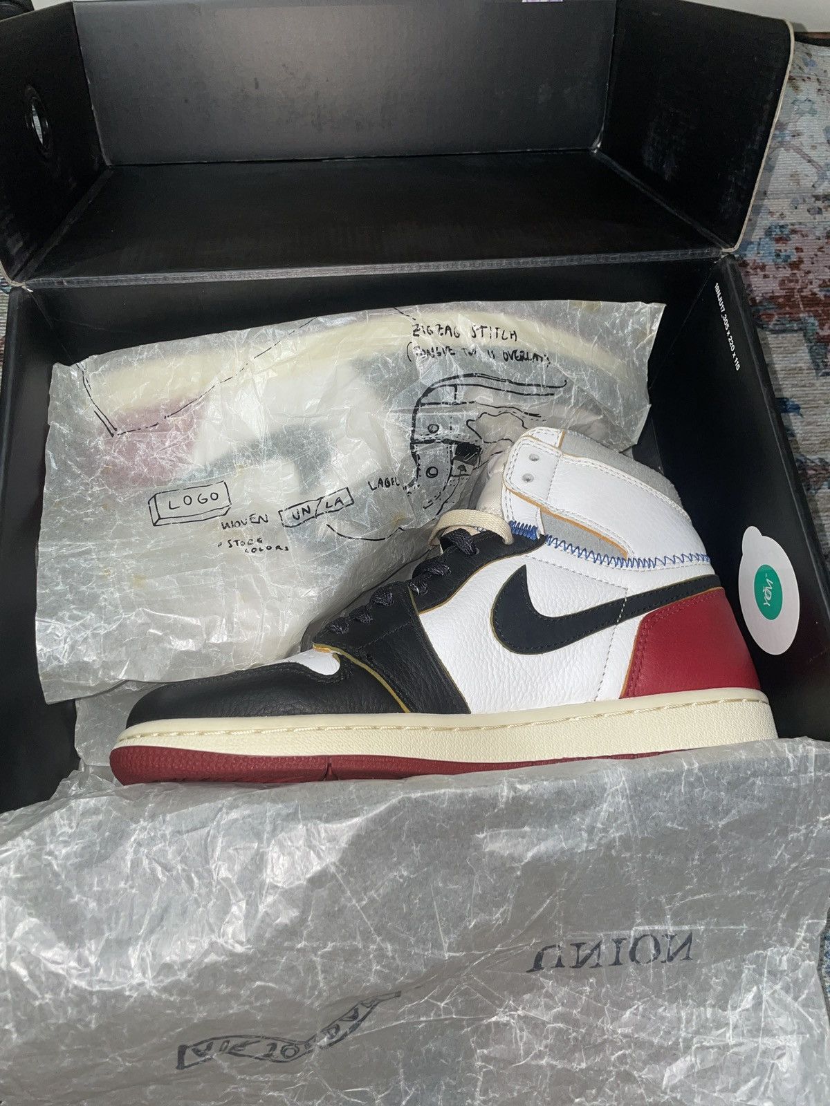 Nike Jordan 1 Retro High - Union Los Angeles Black Toe Size US 7 / EU 40 - 10 Thumbnail