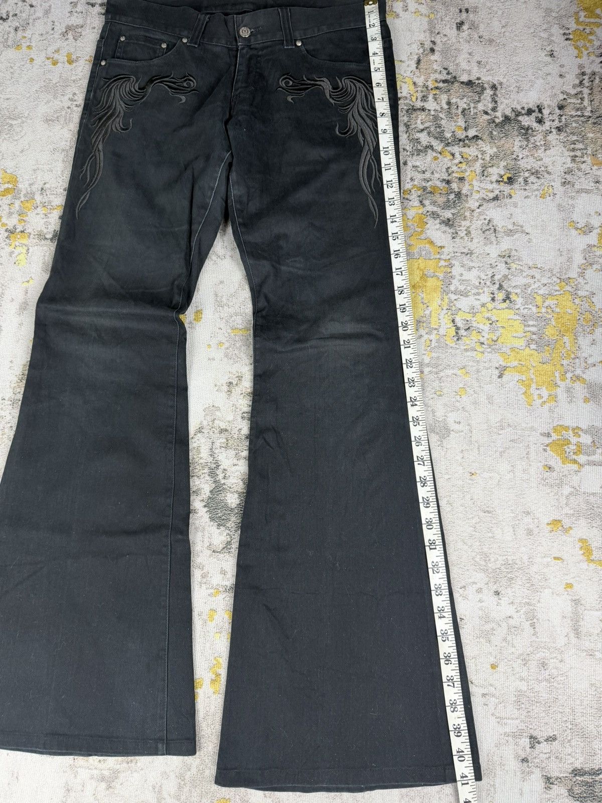Tornado Mart Rare Tornado Mart Embroider Super Flared Pants Size US 31 - 11 Thumbnail