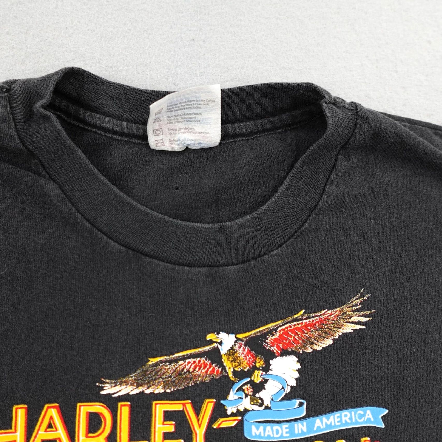 Hanes VINTAGE Harley Davidson T-Shirt Men Medium Black 80s Biker Motorcycle USA Graphic Print Size US M / EU 48-50 / 2 - 2 Thumbnail