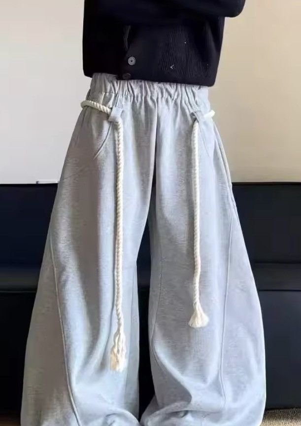 Japanese Brand Rope-Belt Wide Leg Sweatpants Size US 32 / EU 48 - 2 Thumbnail