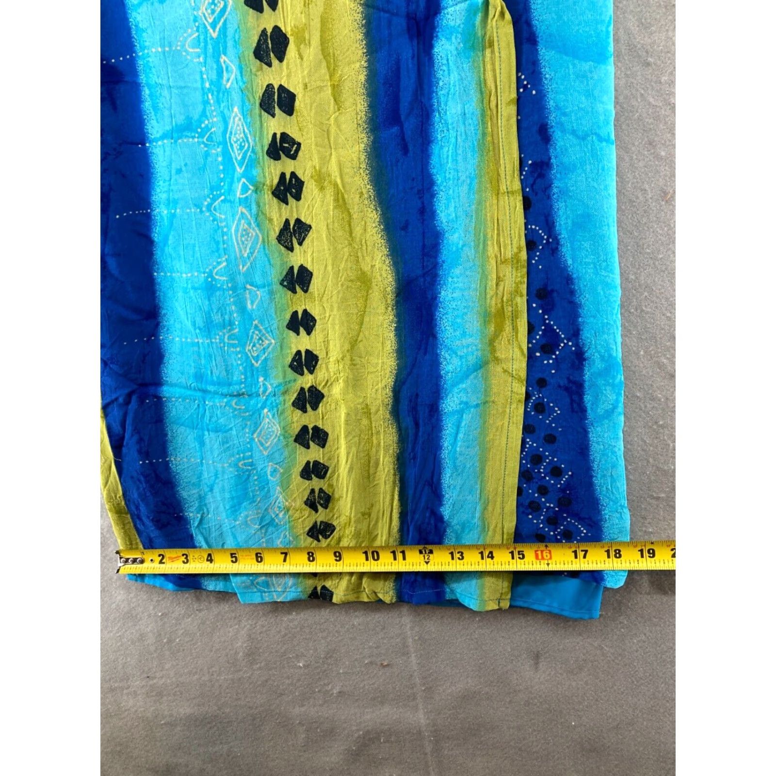 Vintage Vintage Monte Skirt 10 Blue Green Striped 90s CANADA MADE Boho Maxi Womens Size 32" / US 10 / IT 46 - 3 Thumbnail