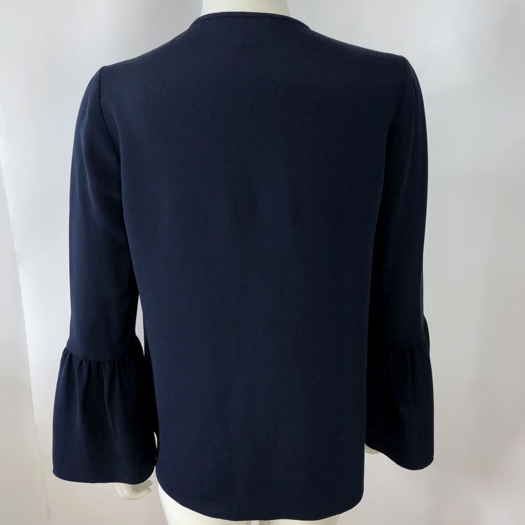 J. Jill J.Jill 4 100% Silk Womens Blouse Button Keyhole Bell Sleeve Blue MINT Pullover Regular Size 4 Dressy Casual Mens Womens Girls Boys Size S / US 4 / IT 40 - 3 Thumbnail
