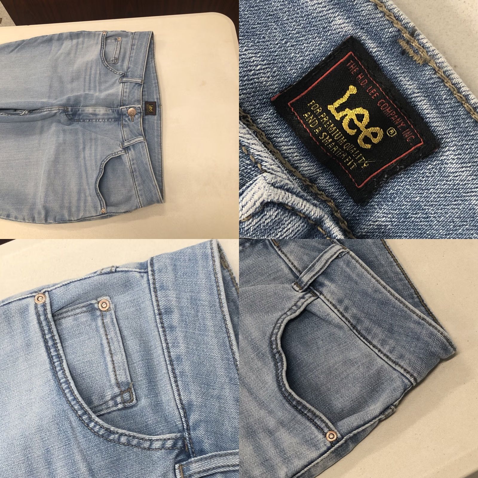 Lee Lee Jeans Womens 16 Straight Stretch Mid Rise Light Wash Blue Denim Jeans (36x28) Size 38" / US 16 / IT 52 - 10 Thumbnail