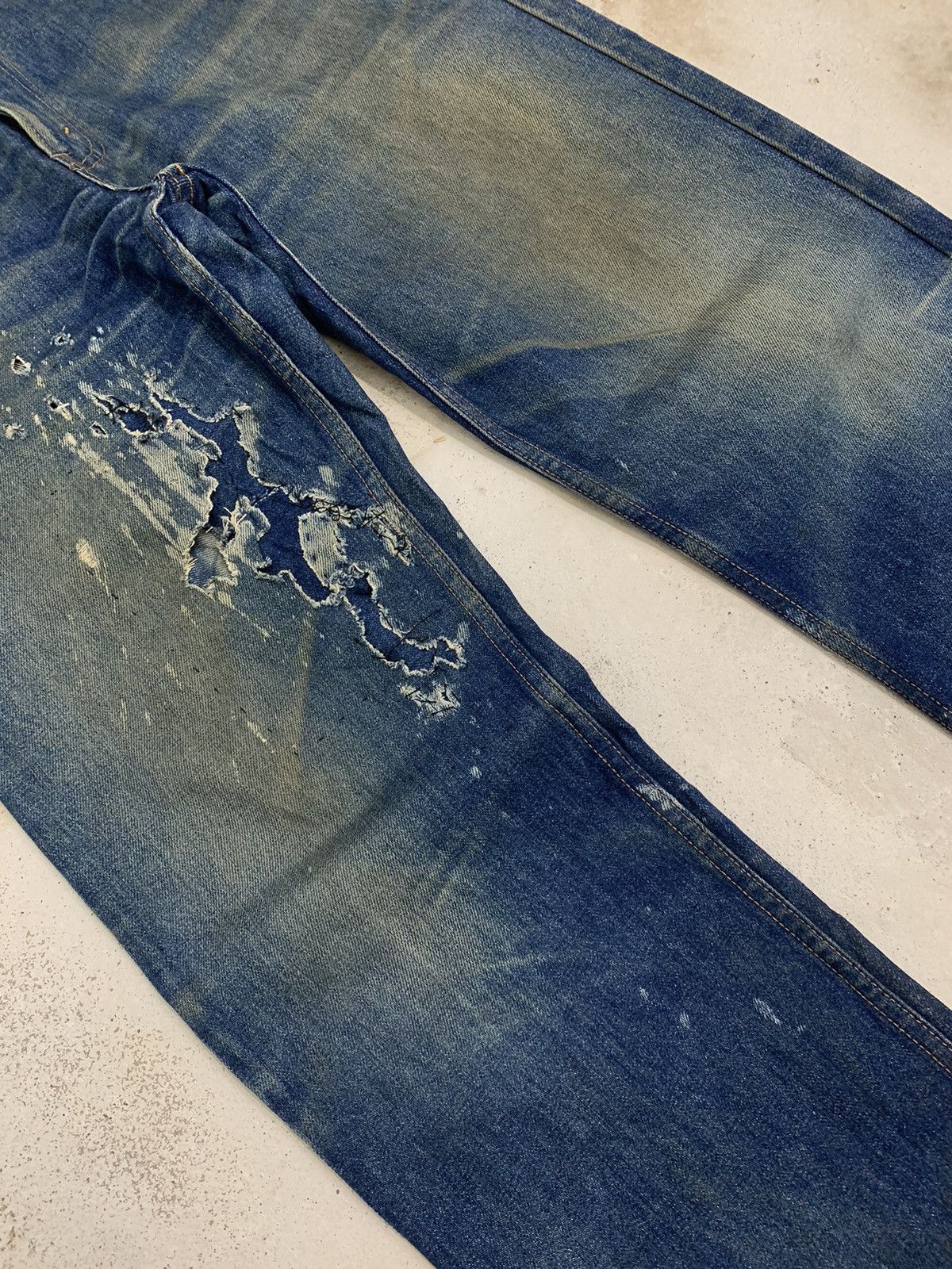 Vintage Levis 607 Orange Tab Mud Wash Distressed (AE10)