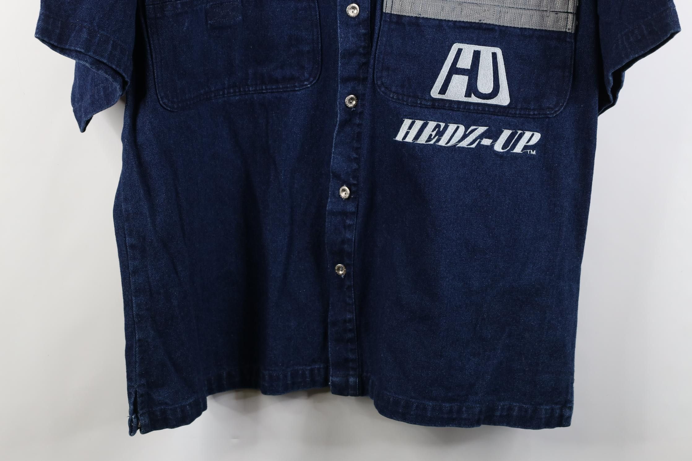 Vintage Deadstock Vintage 90s Streetwear Pocket Denim Button Shirt Size US XL / EU 56 / 4 - 3 Thumbnail