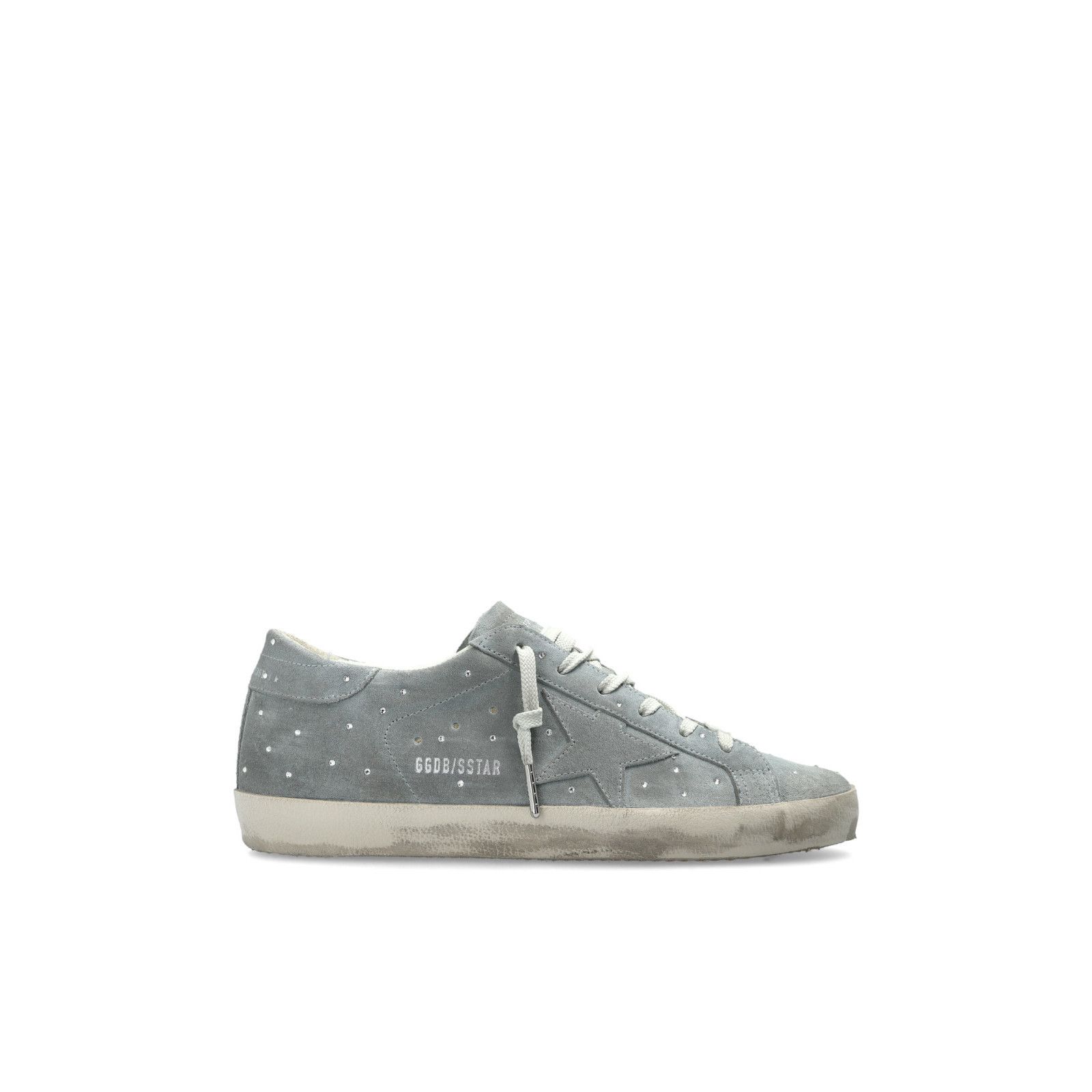 GOLDEN GOOSE Super Star Women's Gray Suede Crystals Sneakers