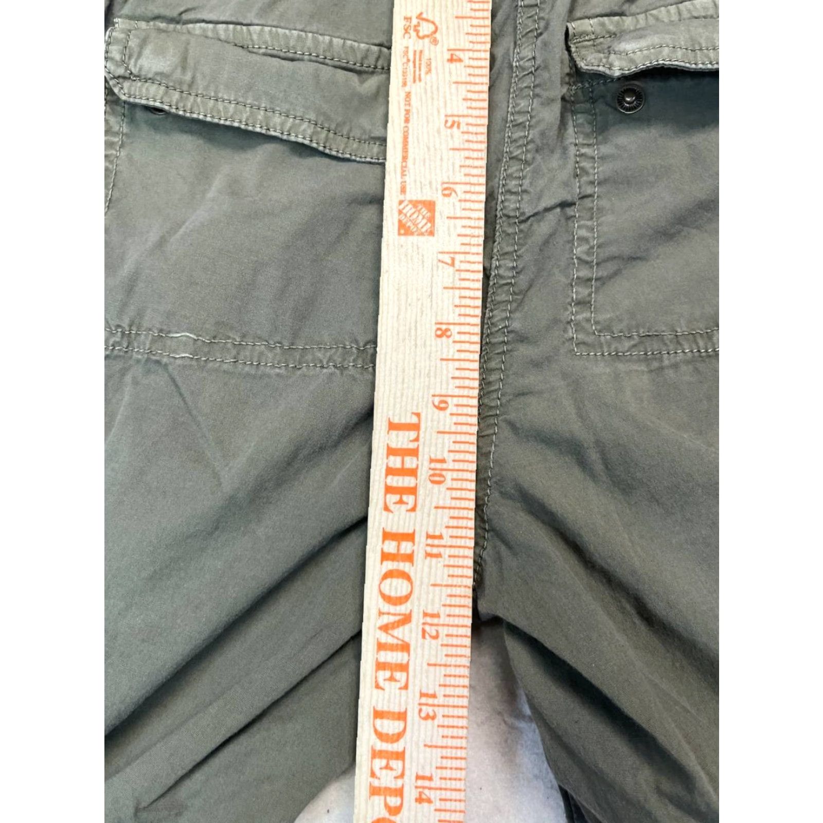 Vintage Chicos Women Pants Cargo Flat Front Slim High Rise 00 Green Twill Straight Leg Inseam 28 in Stretch Cotton Blend Button Zipper Size 24" / US 00 / IT 34 - 4 Thumbnail
