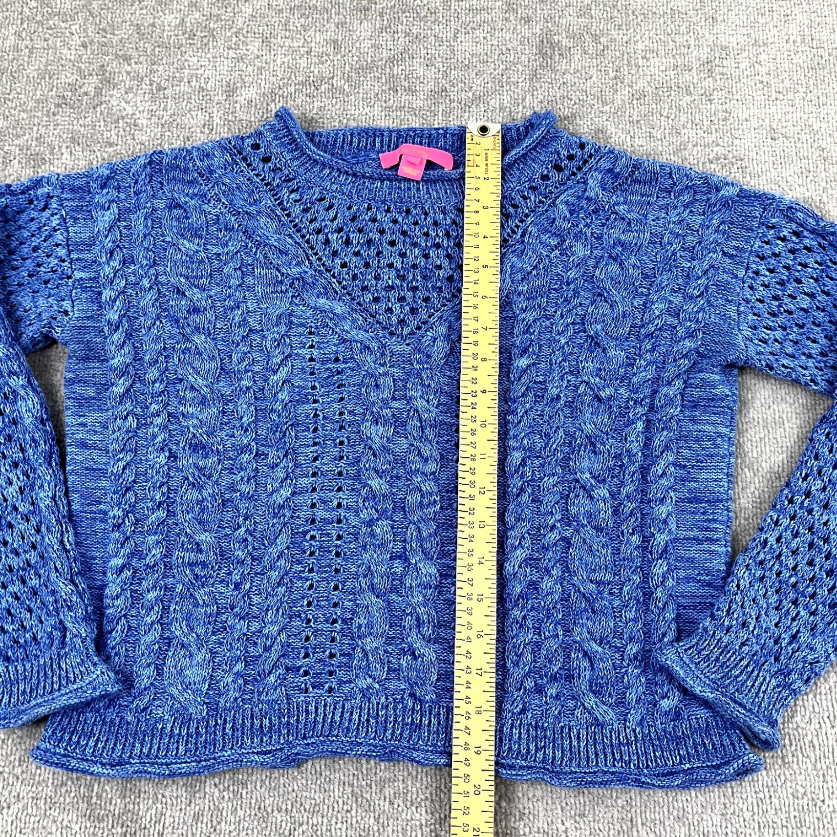Lilly Pulitzer LILLY PULITZER Sweater Womens Small Blue Knit Maxcy Mix Stitched Preppy 008396 Size S / US 4 / IT 40 - 3 Thumbnail