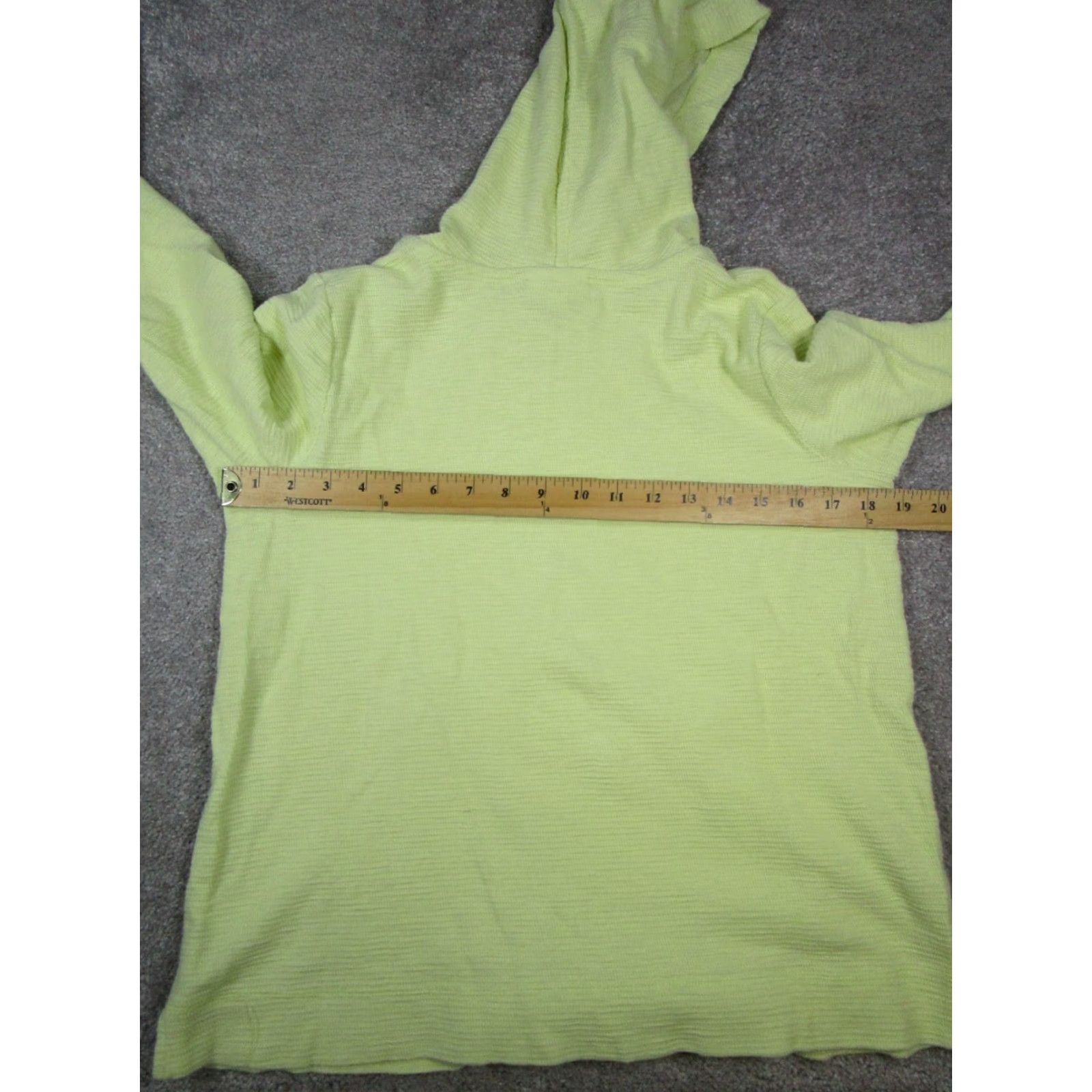 J. Jill VINTAGE J. Jill Women's Hoodie Small Petite Green Waffle Knit Cotton Pullover Sweater Size S / US 4 / IT 40 - 5 Thumbnail