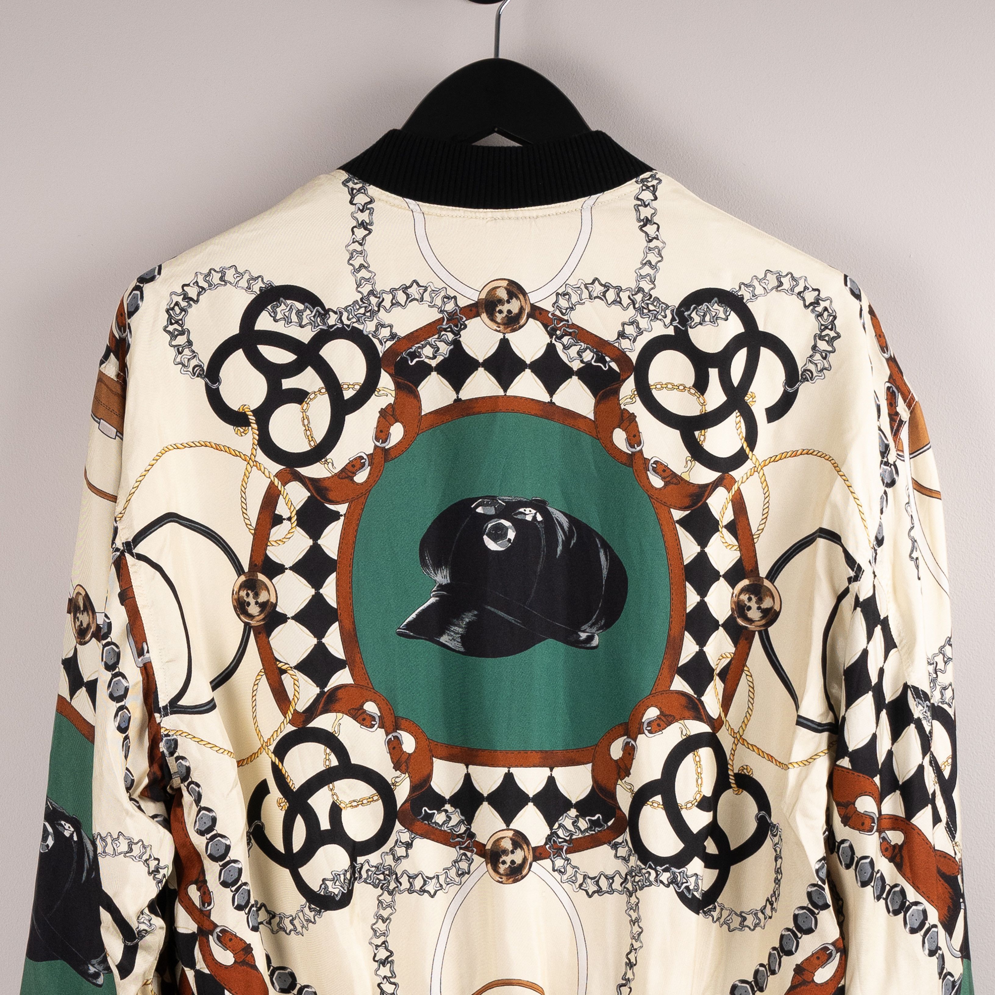 Stefan Cooke Stefan Cooke SS23 Printed Silk Bomber Jacket Cream/Green Size US L / EU 52-54 / 3 - 7 Thumbnail
