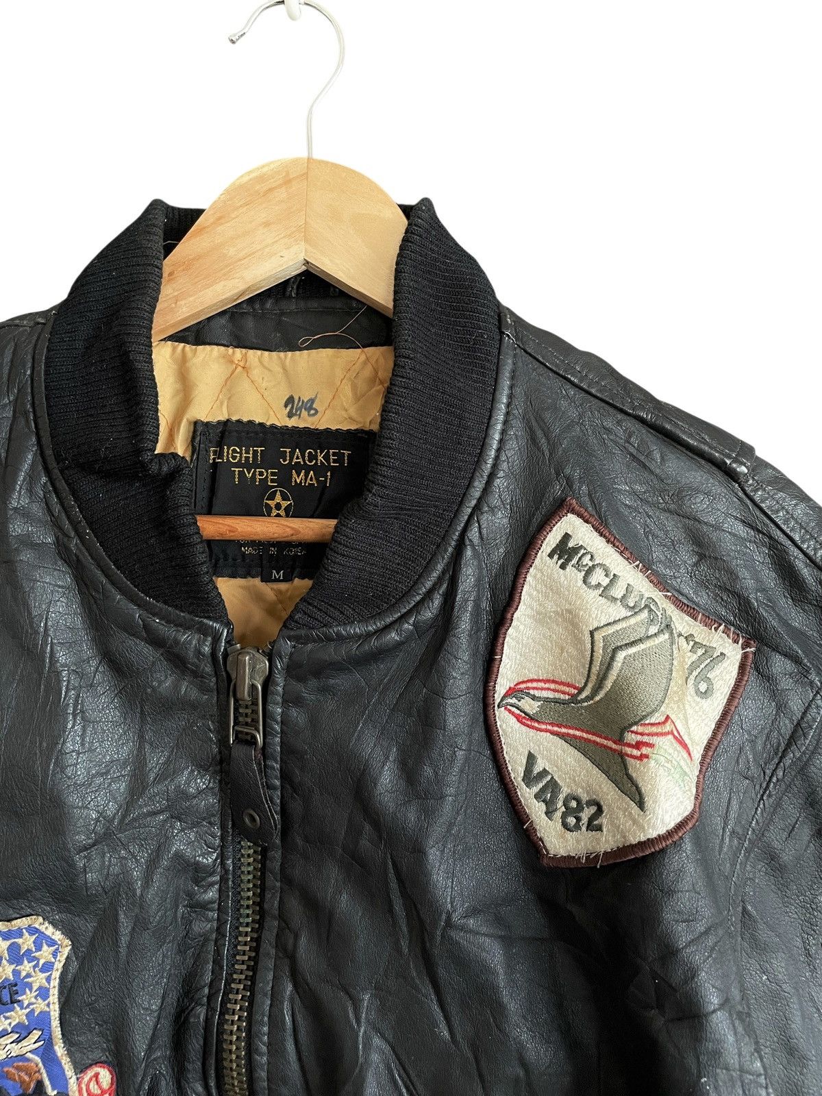 Avirex Very Rare Vintage Avirex MA-1 Leather Flight Jacket 1980s Size US M / EU 48-50 / 2 - 4 Thumbnail