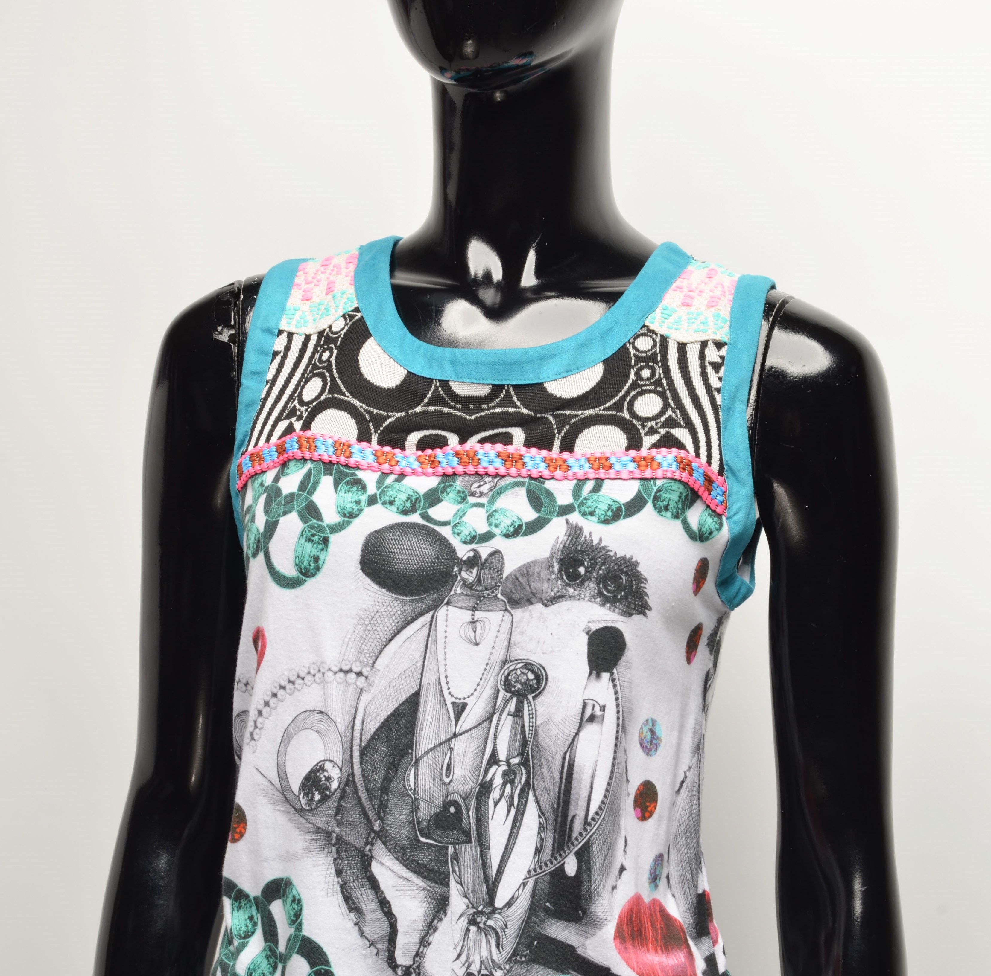 Custo Barcelona Custo Barcelona Y2K Futuristic Multicolor Tank Top Size S / US 4 / IT 40 - 2 Thumbnail