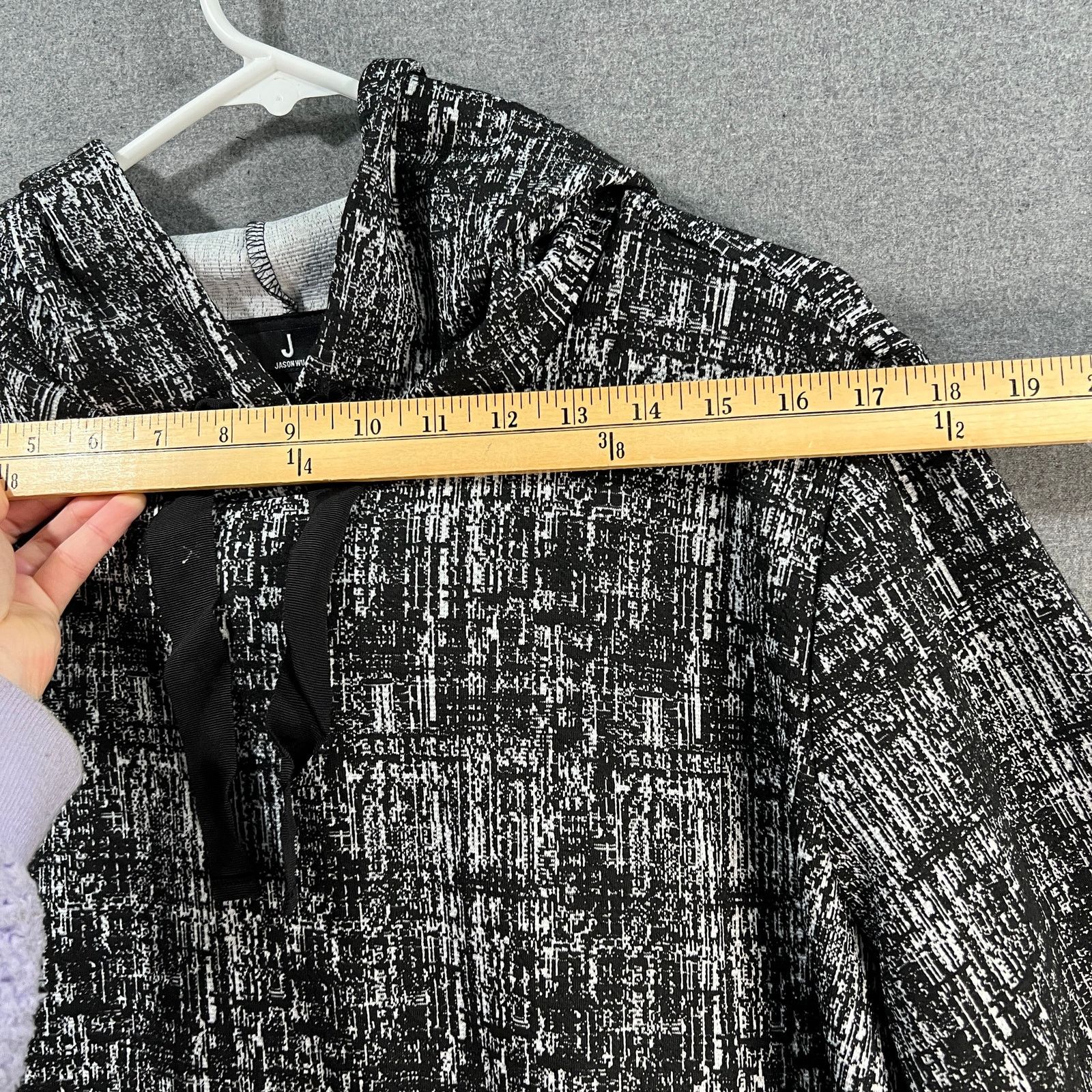 Other J Jason Wu Knit Plaid Hoodie Sweatshirt Black Size XL / US 12-14 / IT 48-50 - 6 Thumbnail