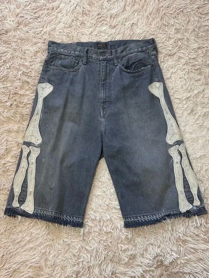 Kapital × murd333r.fm Custom Kapital Bone Shorts Black | Grailed