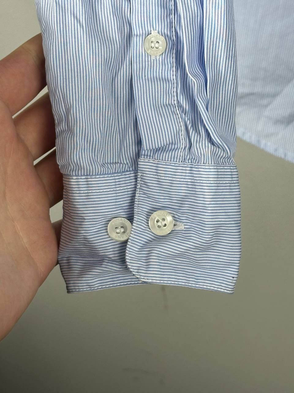 Armani Vintage Armani Jeans Striped Luxury Blue Shirt Size US S / EU 44-46 / 1 - 9 Thumbnail