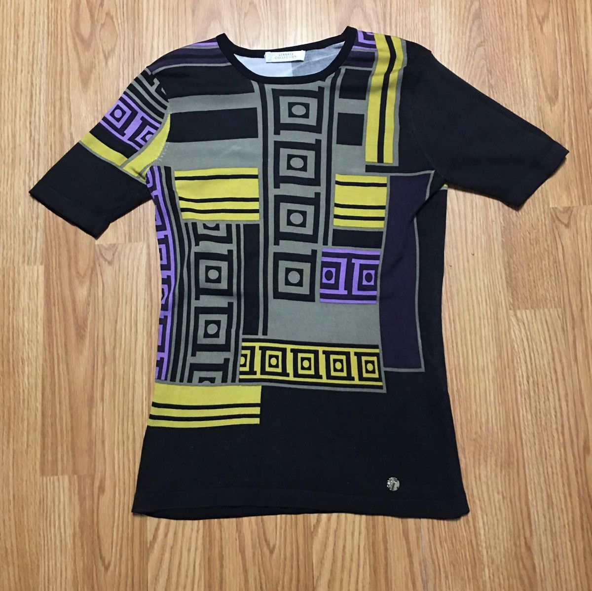 Versace Versace Collection Signature Print Silk Blend T-Shirt EU 42 Size M / US 6-8 / IT 42-44 - 8 Thumbnail