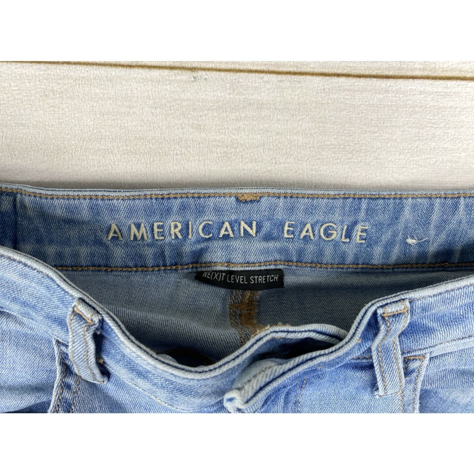 American Eagle Outfitters VINTAGE American Eagle Womens Jeans 6 Short Light Wash Highest Rise Jegging Distressed Size 28" / US 6 / IT 42 - 3 Thumbnail