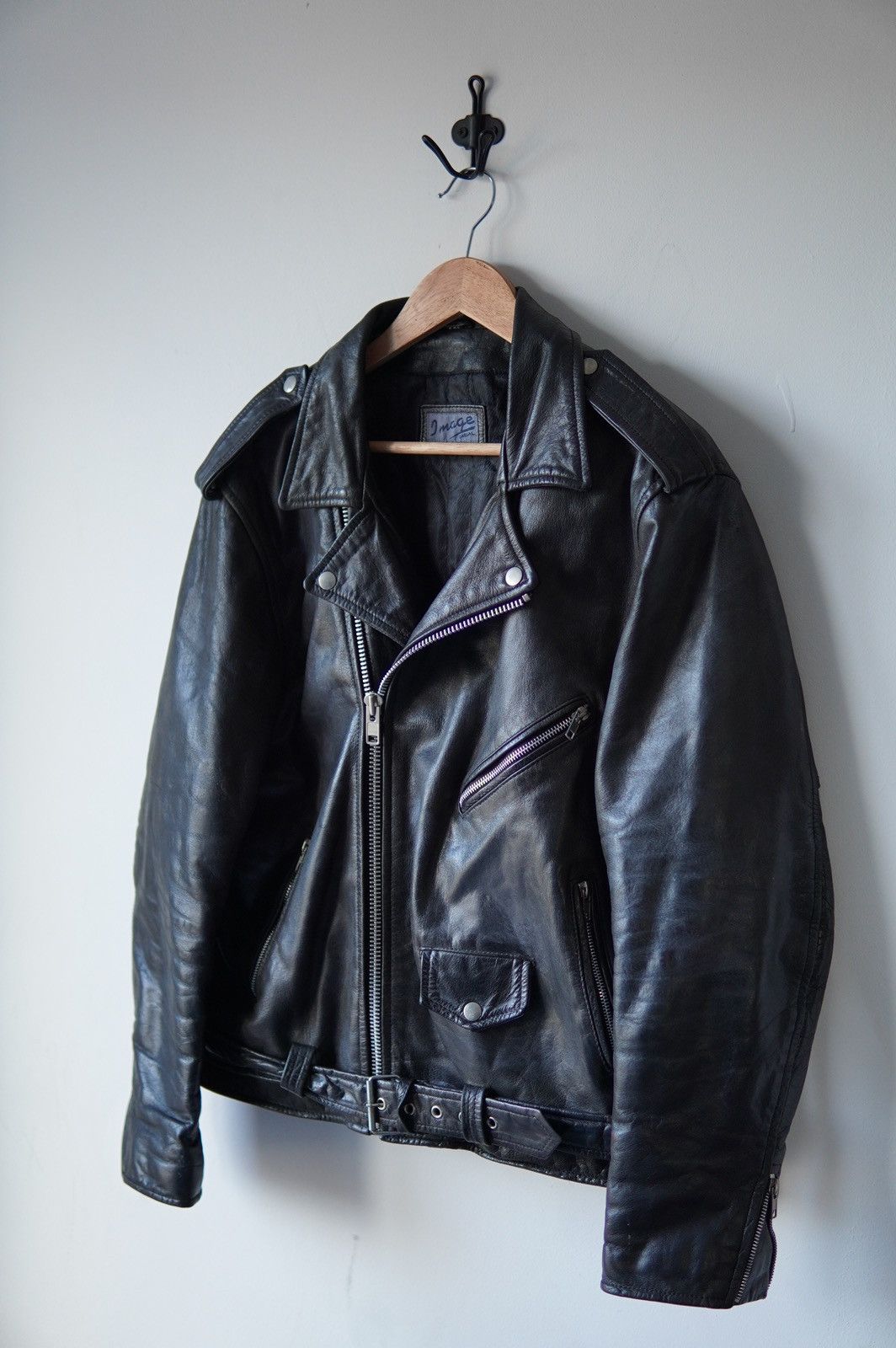 Genuine Leather Vintage Leather Biker Moto Jacket Size US L / EU 52-54 / 3 - 2 Thumbnail