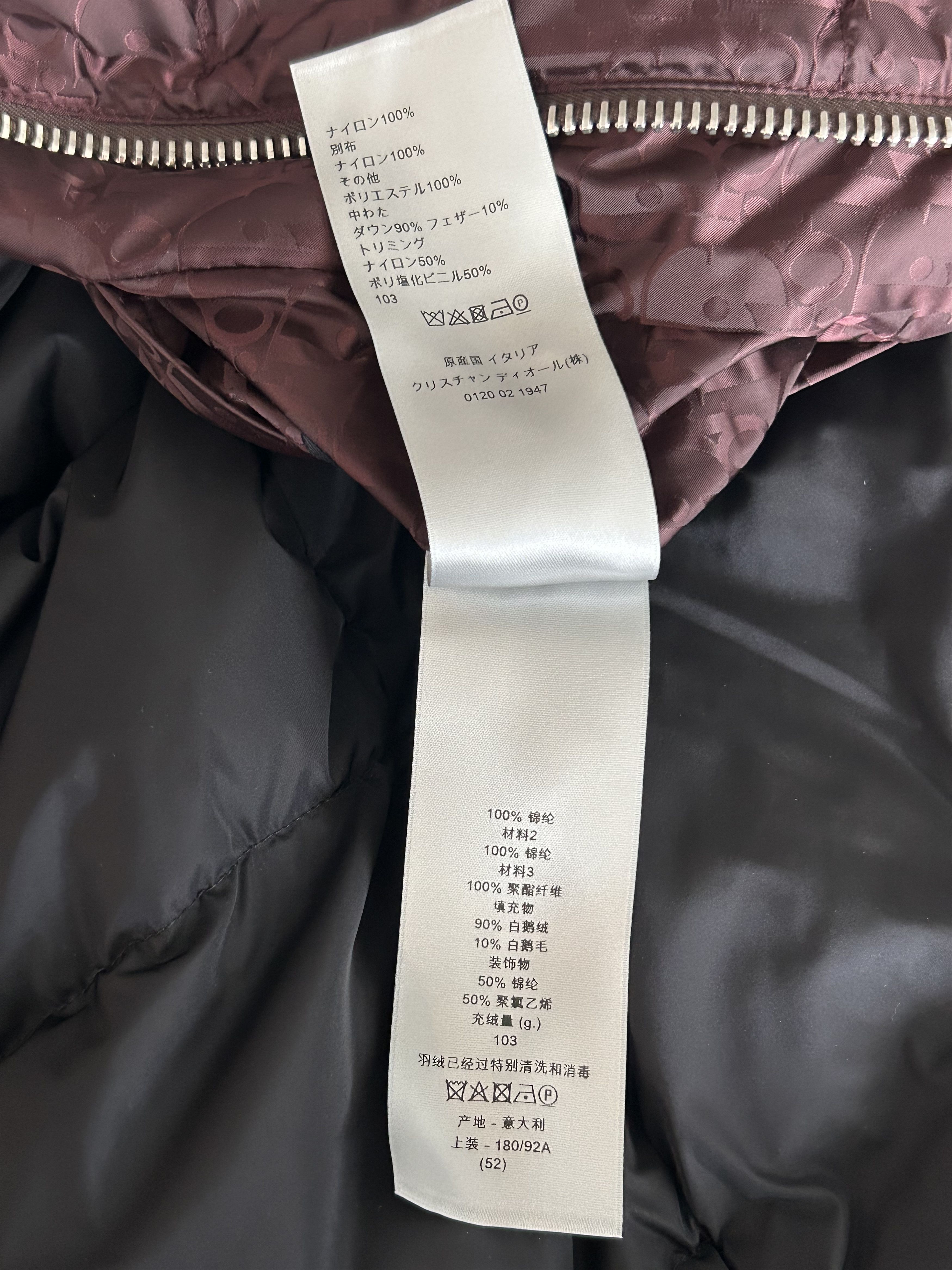 Dior Dior Burgundy Oblique Puffer Vest Size US XL / EU 56 / 4 - 5 Thumbnail