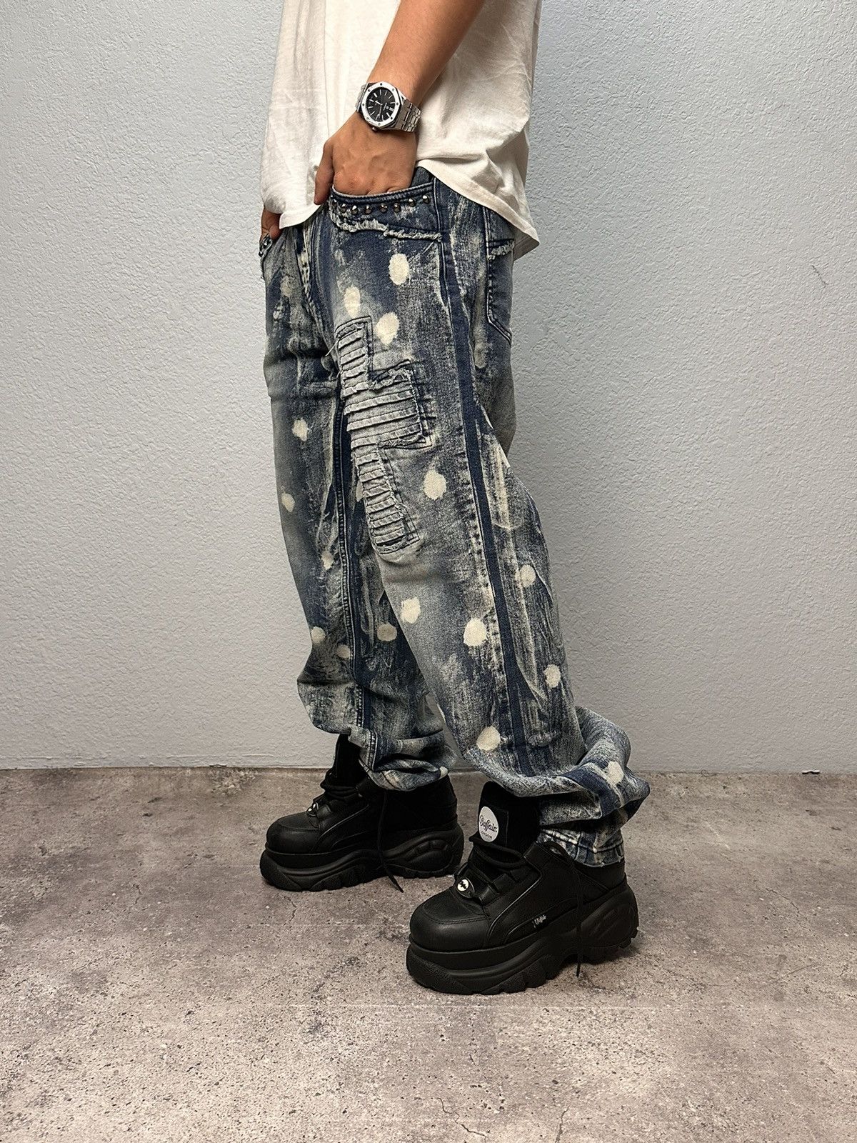 Tornado Mart Vintage Gothic Cargo pants Ed Hardy style Chrome Chest Y2K Size US 34 / EU 50 - 10 Thumbnail