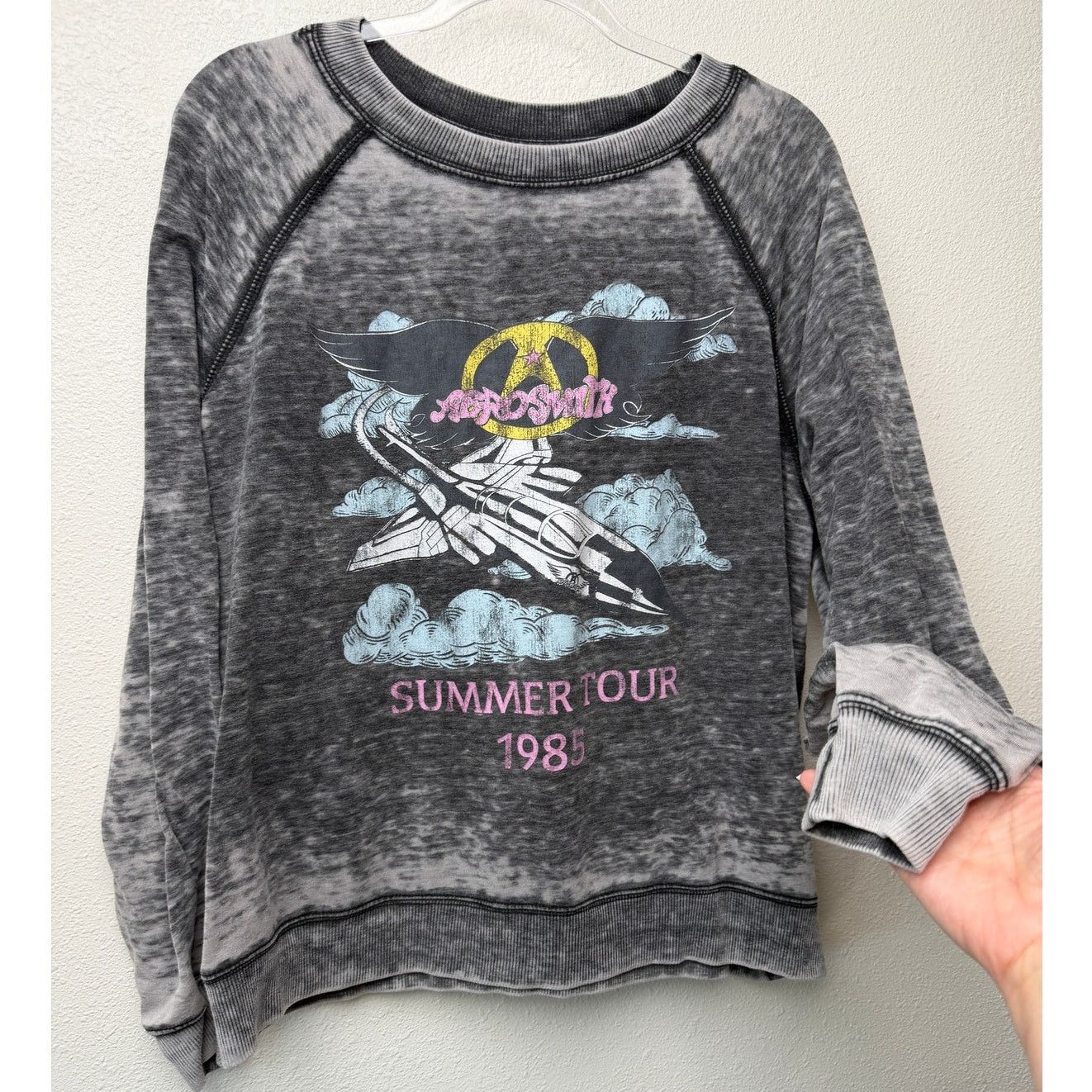 Other Recycled Karma Aerosmith Tour 85 Oversize Long Sleeve Tee Size S / US 4 / IT 40 - 2 Thumbnail