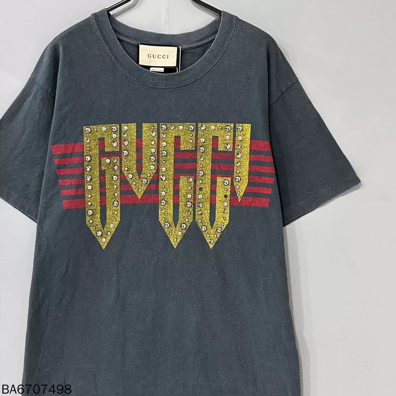 Gucci Gucci Rivet logo make old short sleeves 2502-Nextarrow Size US XS / EU 42 / 0 - 1 Thumbnail