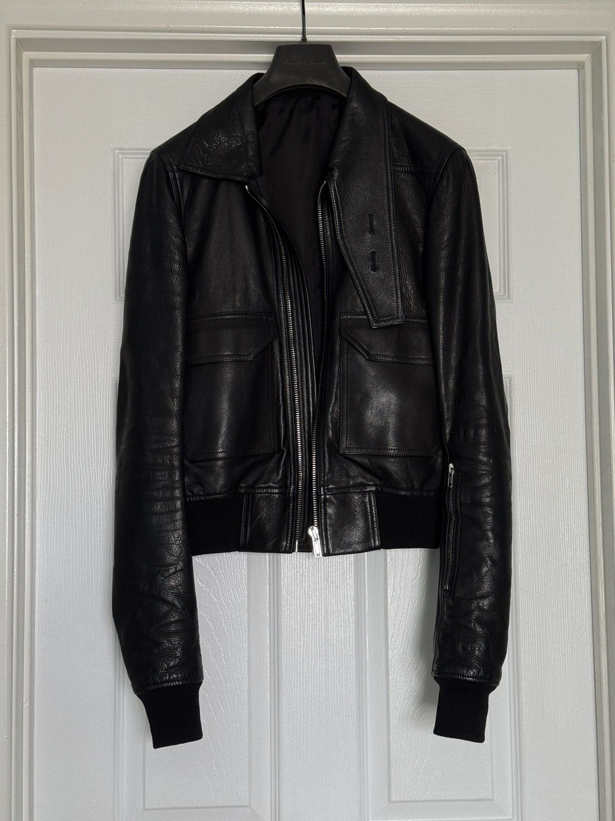 Rick Owens Black Leather Glitter Trench Jacket SS18 Dirt Size US M / EU 48-50 / 2 - 2 Thumbnail