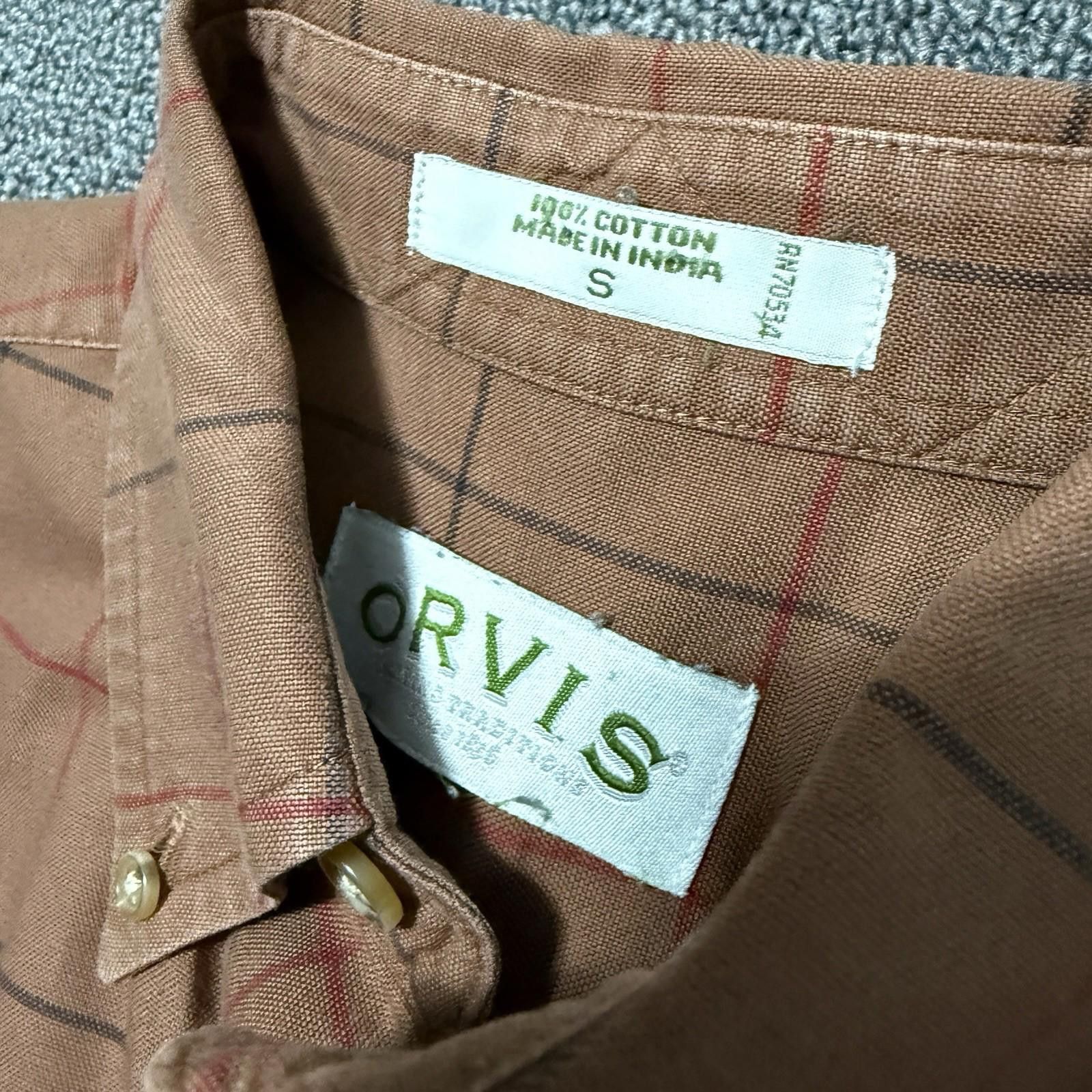 Orvis Orvis Brown Plaid Button Down Shirt Mens Small Long Sleeve Size US S / EU 44-46 / 1 - 3 Thumbnail