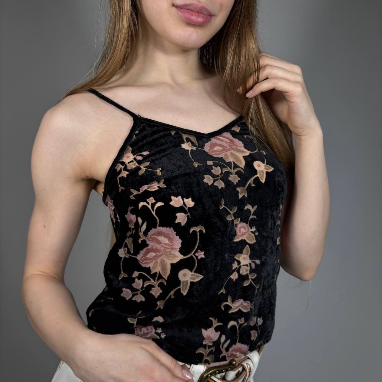 Vintage Vintage Y2K Japanese Flower Tank Top Floral Retro Style Size S / US 4 / IT 40 - 2 Thumbnail