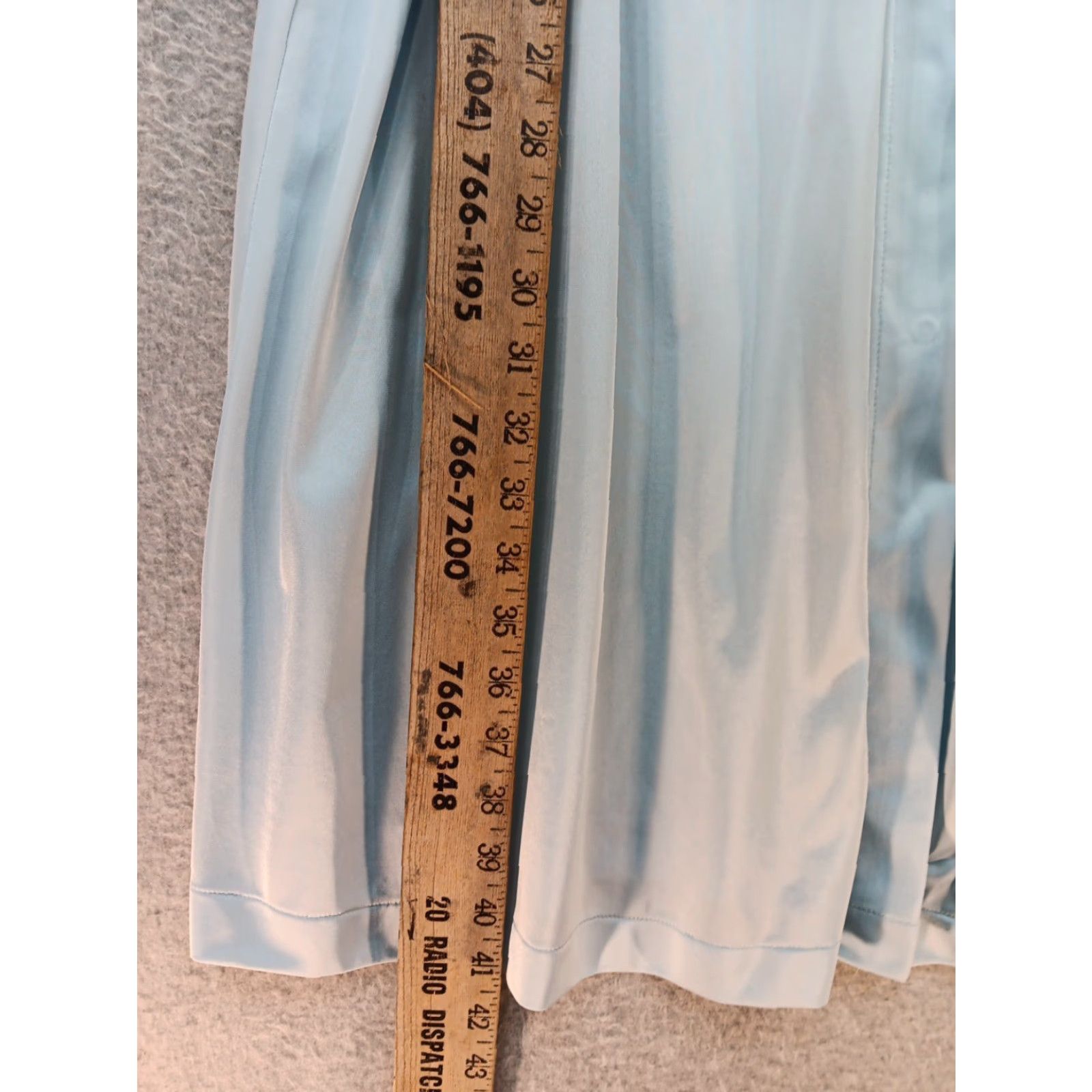 Vintage VTG Shadowline Nylon Robe Size Medium Sky Blue Long Snap Front Lace Trim GUC Size ONE SIZE - 6 Thumbnail