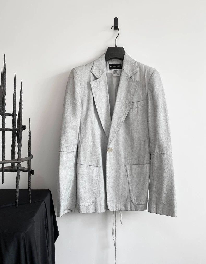 Ann Demeulemeester Ann Demeulemeester2000spring Grey white coat Size US L / EU 52-54 / 3 - 1 Thumbnail