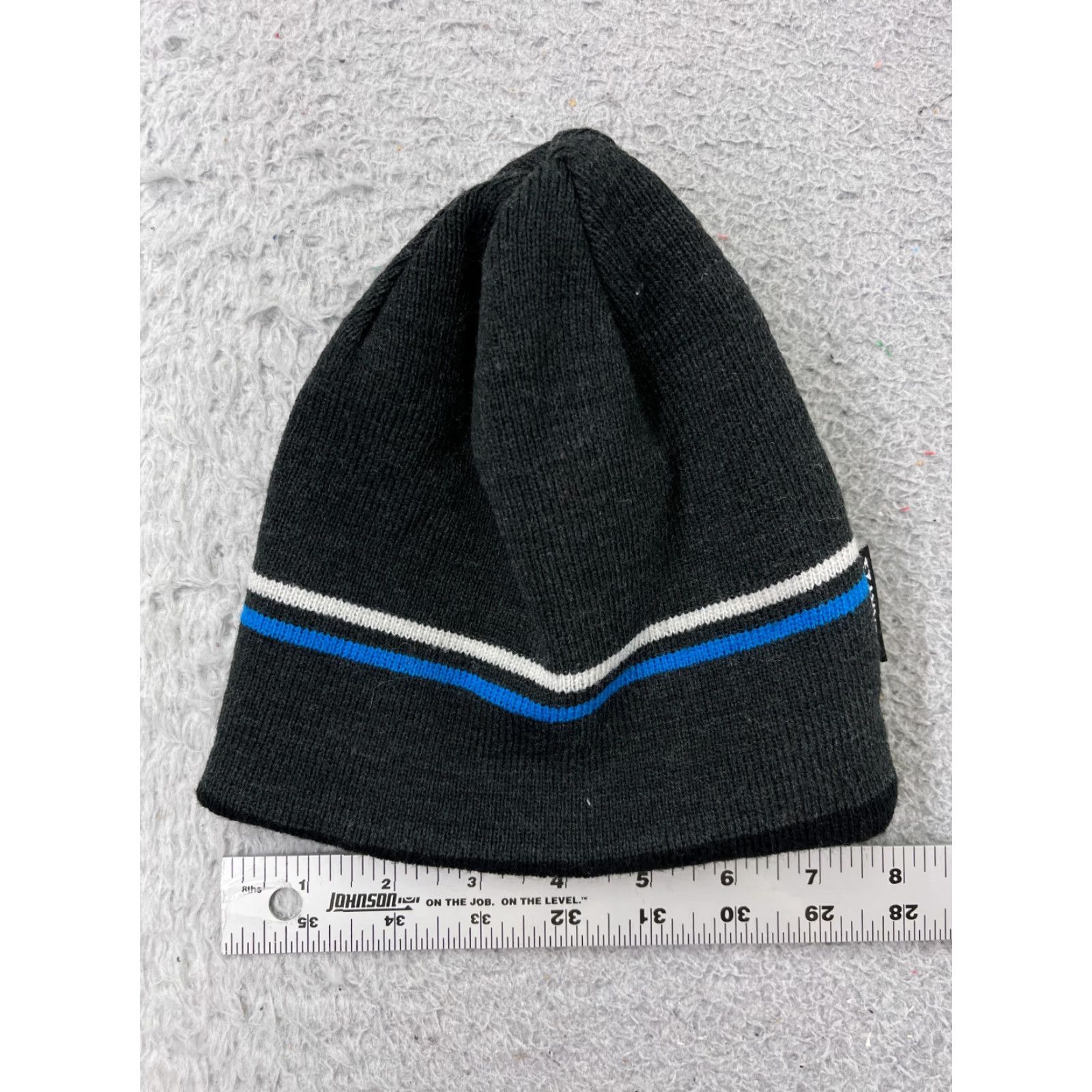 Vintage Gerry Beanie Toque Adult One Size Gray Knit Acrylic Blend Outdoors Ski Snow Beanie Hat Mens Womens Unisex Adults Knit Pattern Striped Winter Style Size ONE SIZE - 3 Thumbnail