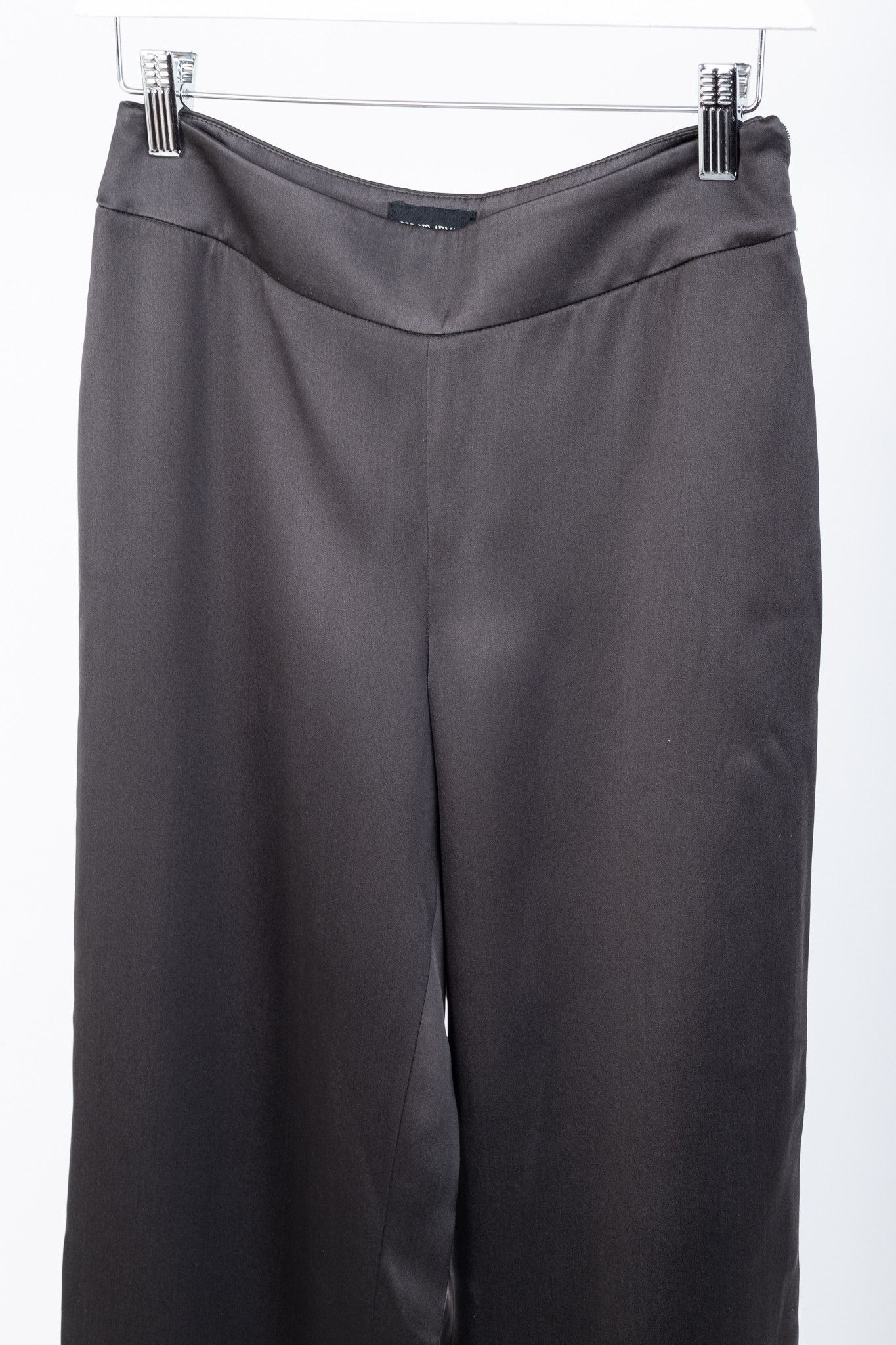 Giorgio Armani Giorgio Armani Grey Silk Satin Wide-Leg Trousers Size 25" / US 0 / IT 36 - 3 Thumbnail