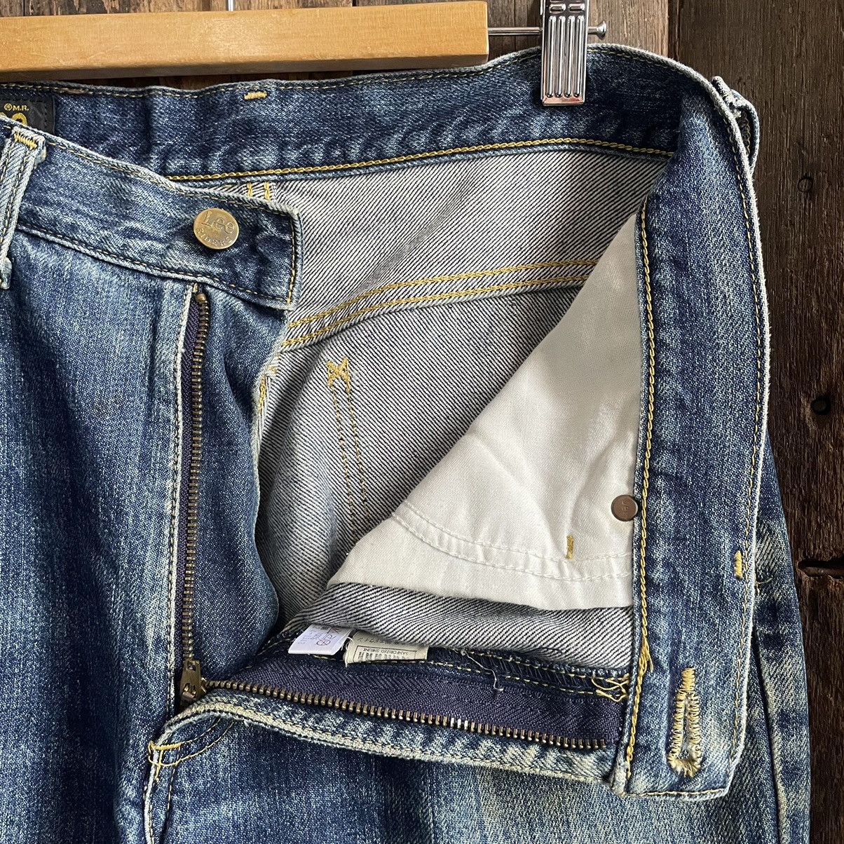 Lee × Vintage Vintage Lee Rider Flare Denim Jeans Size US 31 - 3 Thumbnail