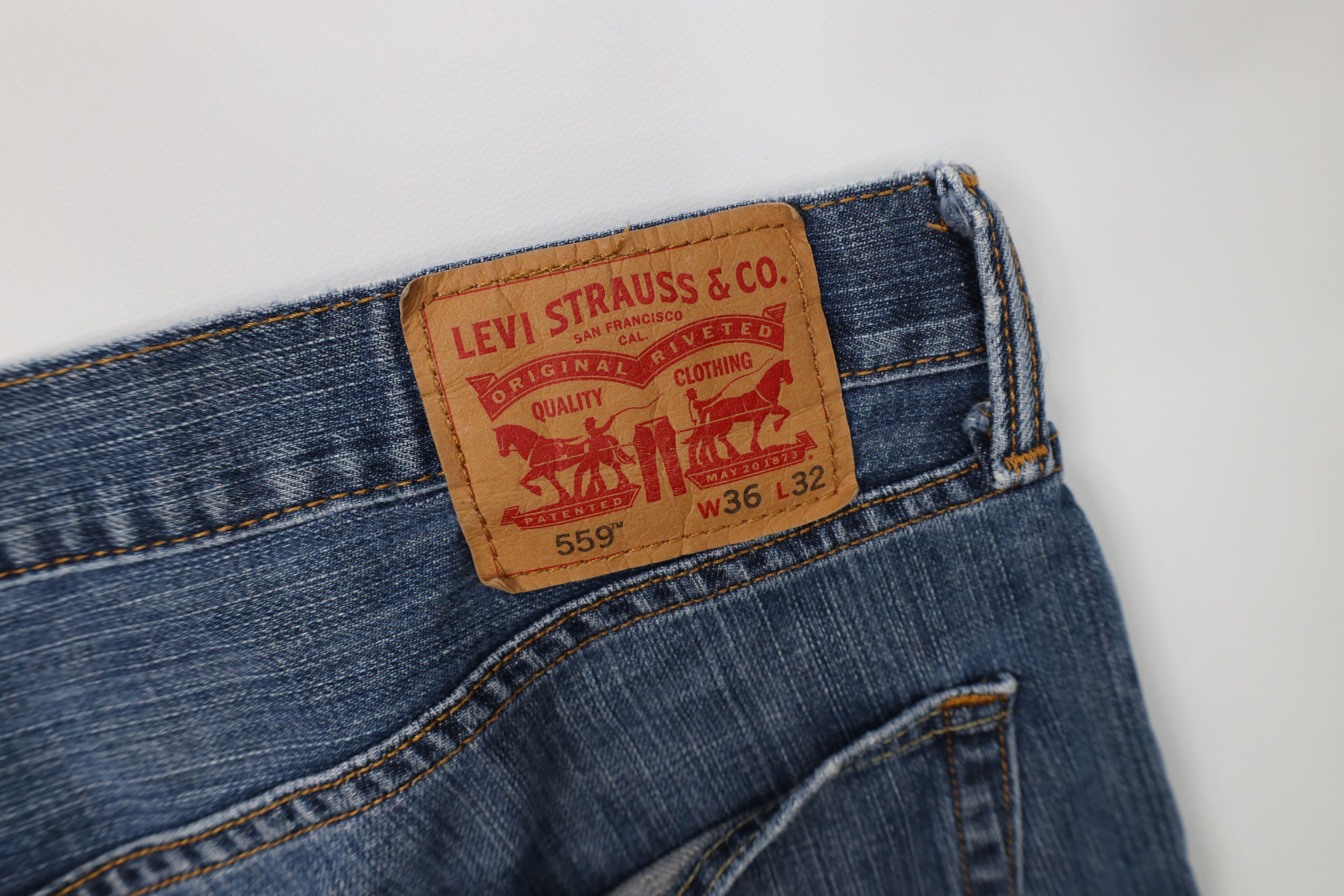 Levi's Vintage Y2K Levis 569 Loose Fit Straight Wide Leg Jeans Blue Size US 36 / EU 52 - 15 Thumbnail