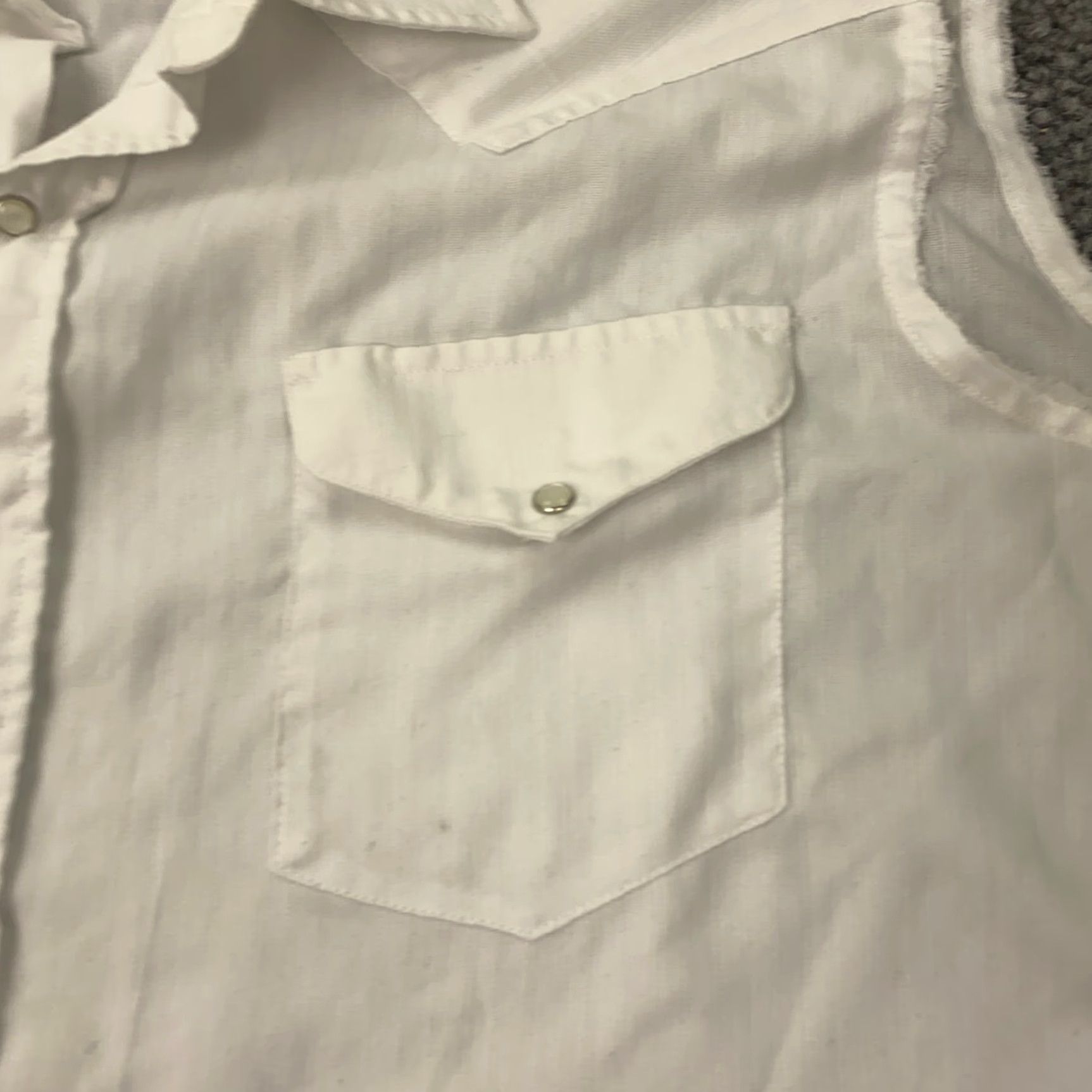 Vintage VINTAGE Panhandle Slim Western Shirt Mens 17-34 White Pearl Snap Sleeveless XS? Size US XL / EU 56 / 4 - 2 Thumbnail