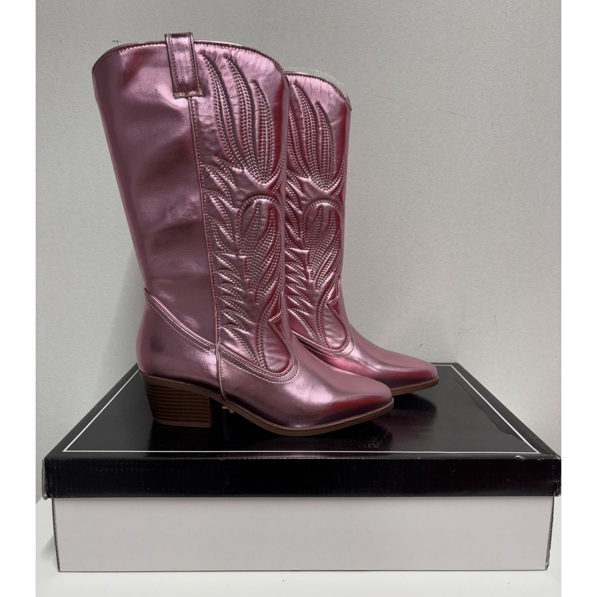 Other QUPID / Montana-73 / Pink Metallic / Chunky / Heel Western Size US 10 / IT 40 - 6 Thumbnail