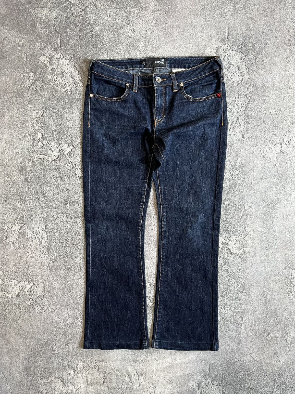Love Moschino Love Moschino Blue Denim Jeans Size 29 Bootcut Stretch Pants Size 29" - 2 Thumbnail