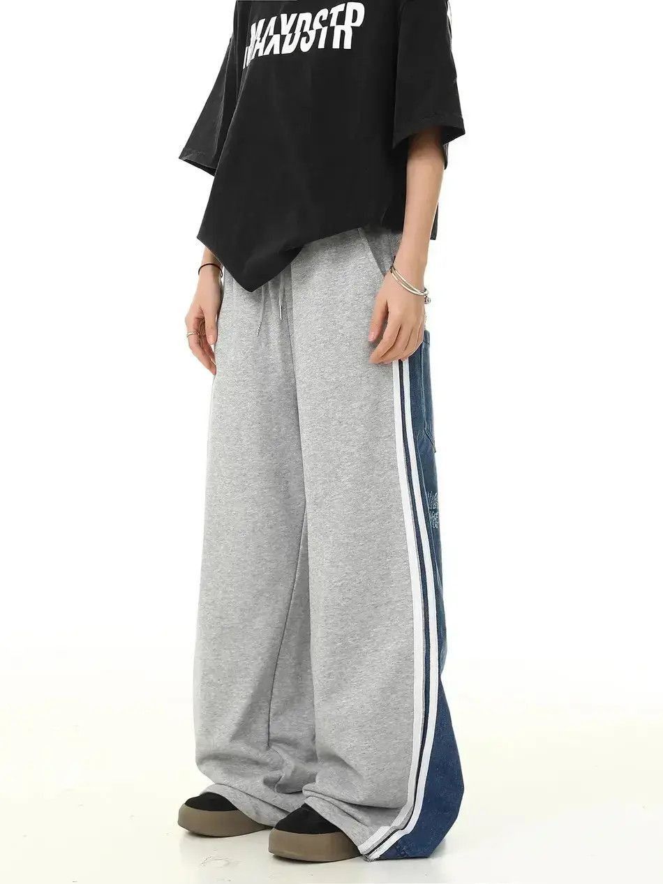 Japanese Brand Denim patchwork loose wide leg casual pants Size US 32 / EU 48 - 2 Thumbnail