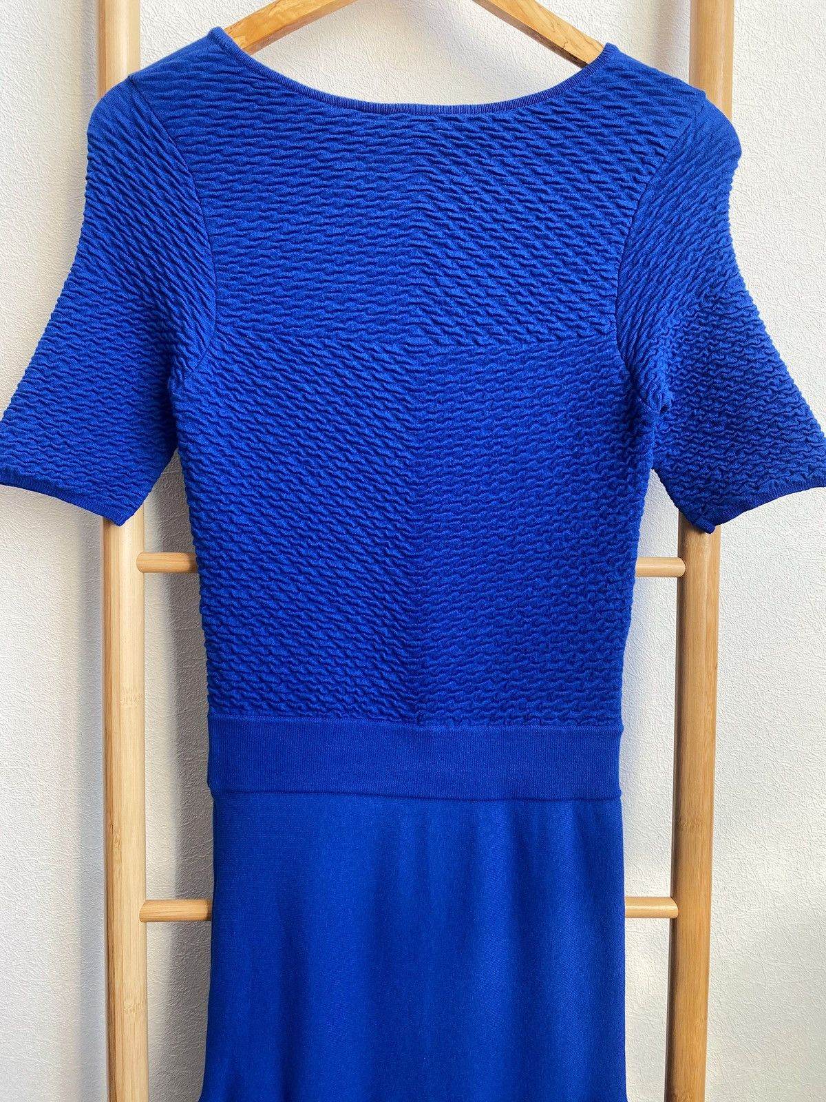 Alexander McQueen Alexander McQueen Auth 38 IT Midi Blue Knit Cotton Dress Size XS / US 0-2 / IT 36-38 - 11 Thumbnail