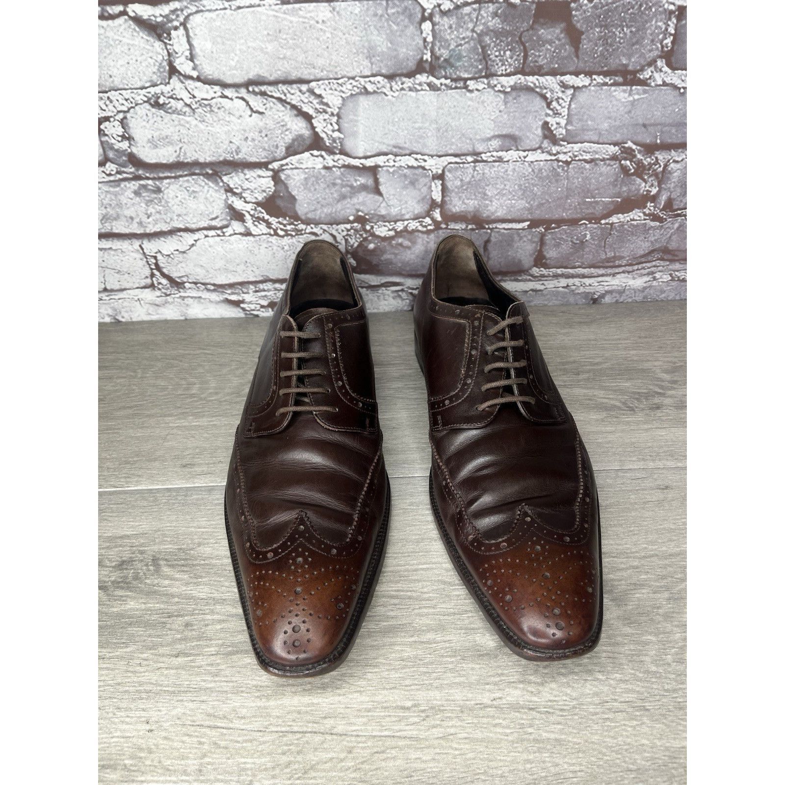 Dolce & Gabbana Dolce & Gabbana Brown Leather Oxfords Lace Up Wingtip Shoes Size US 7.5 / EU 40-41 - 14 Thumbnail