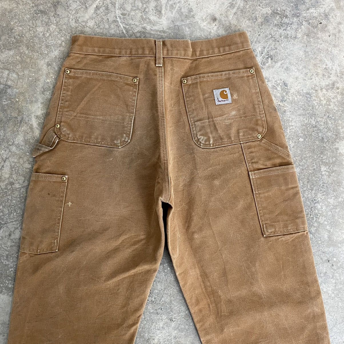 Carhartt VTG Carhartt Double Knee Faded Tan Dirty Carpenter Pants Size US 29 - 10 Thumbnail