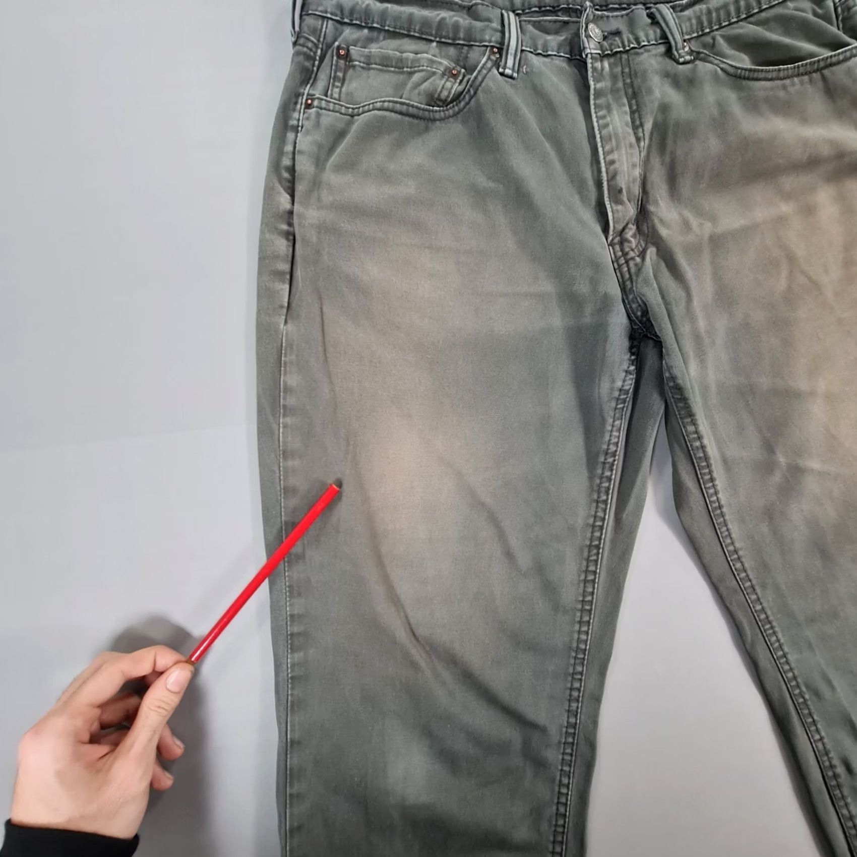 Levi's Levis 541 Jeans Grey Denim Athletic Fit Straight Leg 34W 28L Stretch Cotton Elastane 5-Pocket Mens Size US 34 / EU 50 - 5 Thumbnail