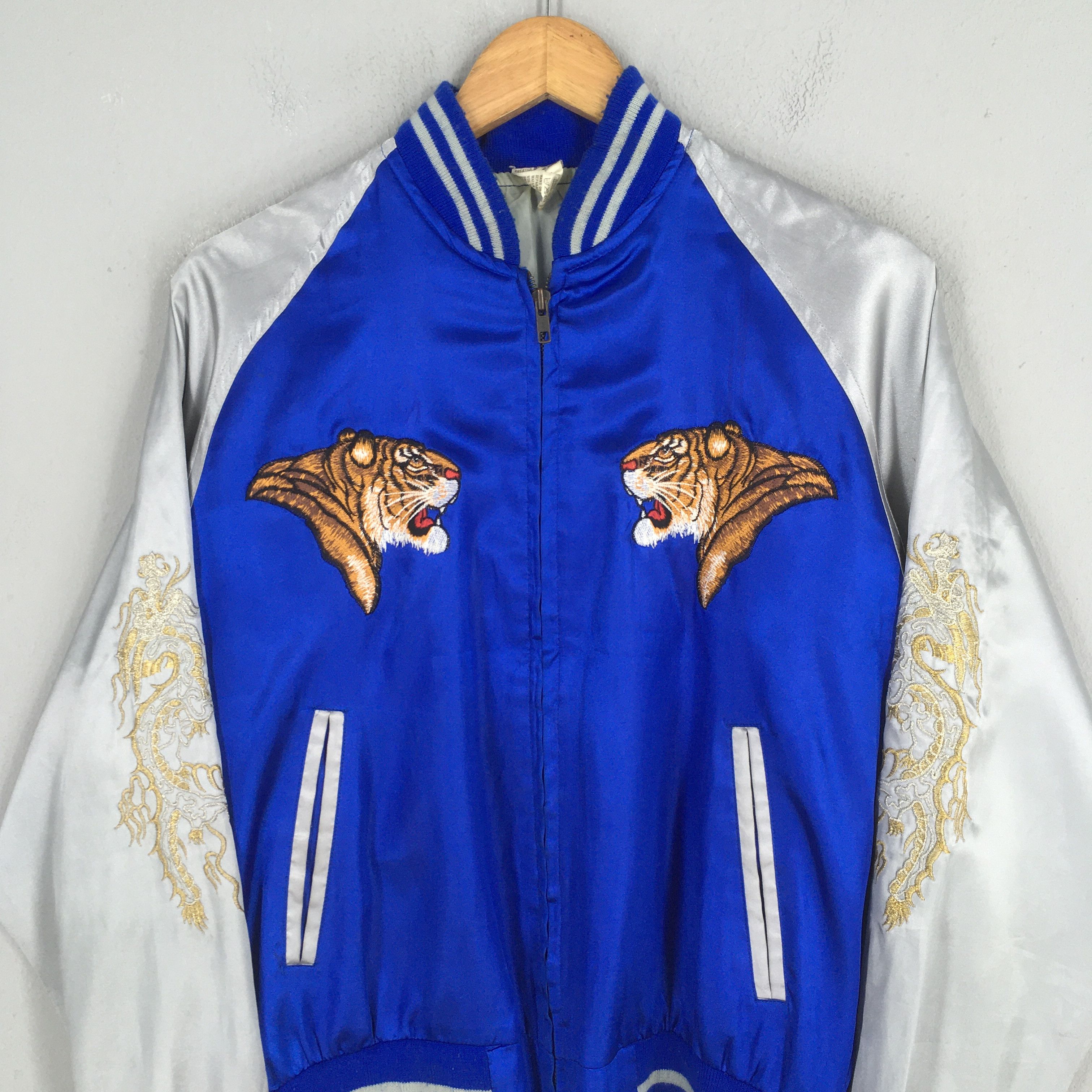Japanese Brand Vintage 80's Sukajan Tiger Yokosuka Souvenir Tiger Jacket L Size US L / EU 52-54 / 3 - 2 Thumbnail