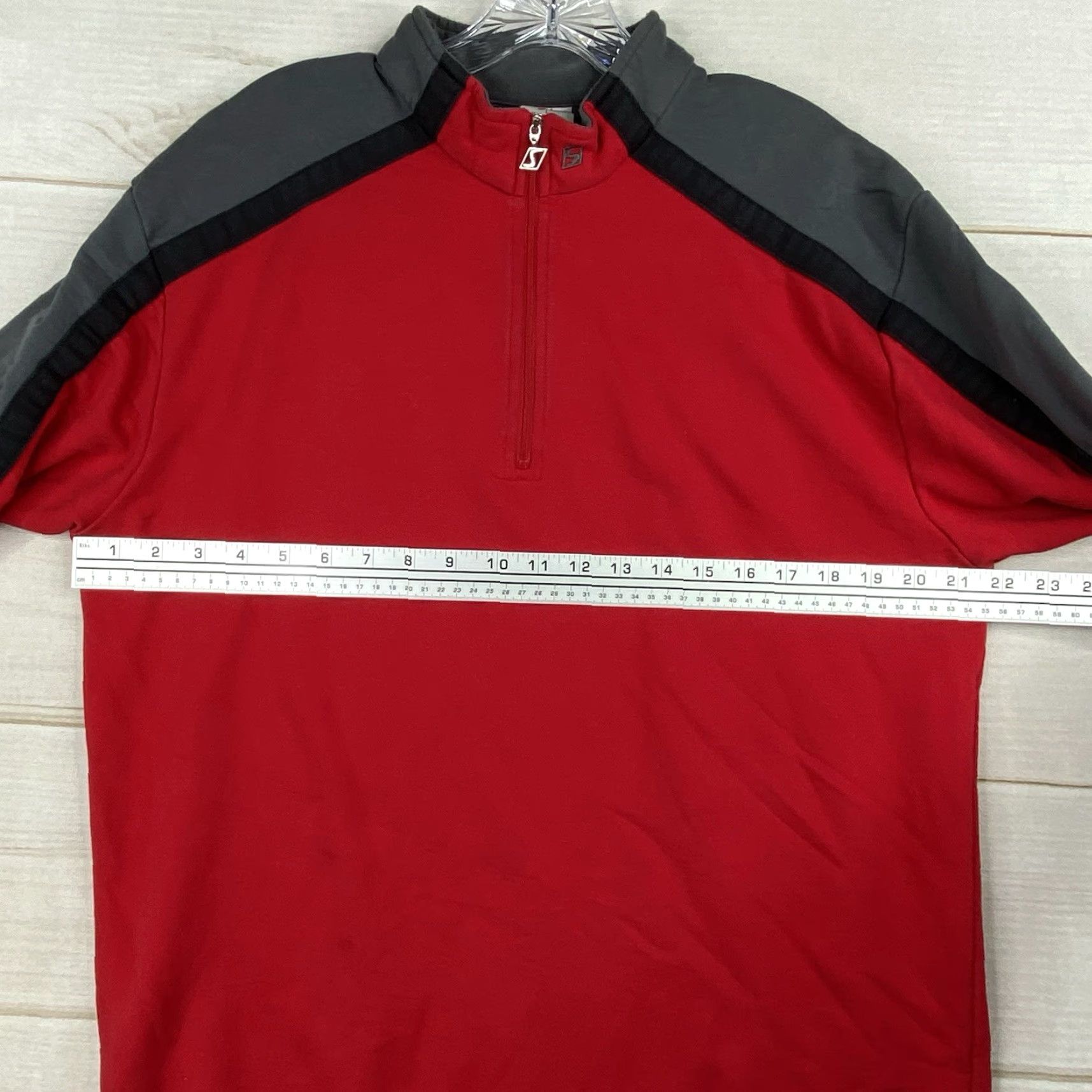 Odlo Odlo Mens Hoodie Pullover 1/4 Zip Long Sleeve Red Fleece Cotton Blend Sweatshirt L Size US L / EU 52-54 / 3 - 5 Thumbnail