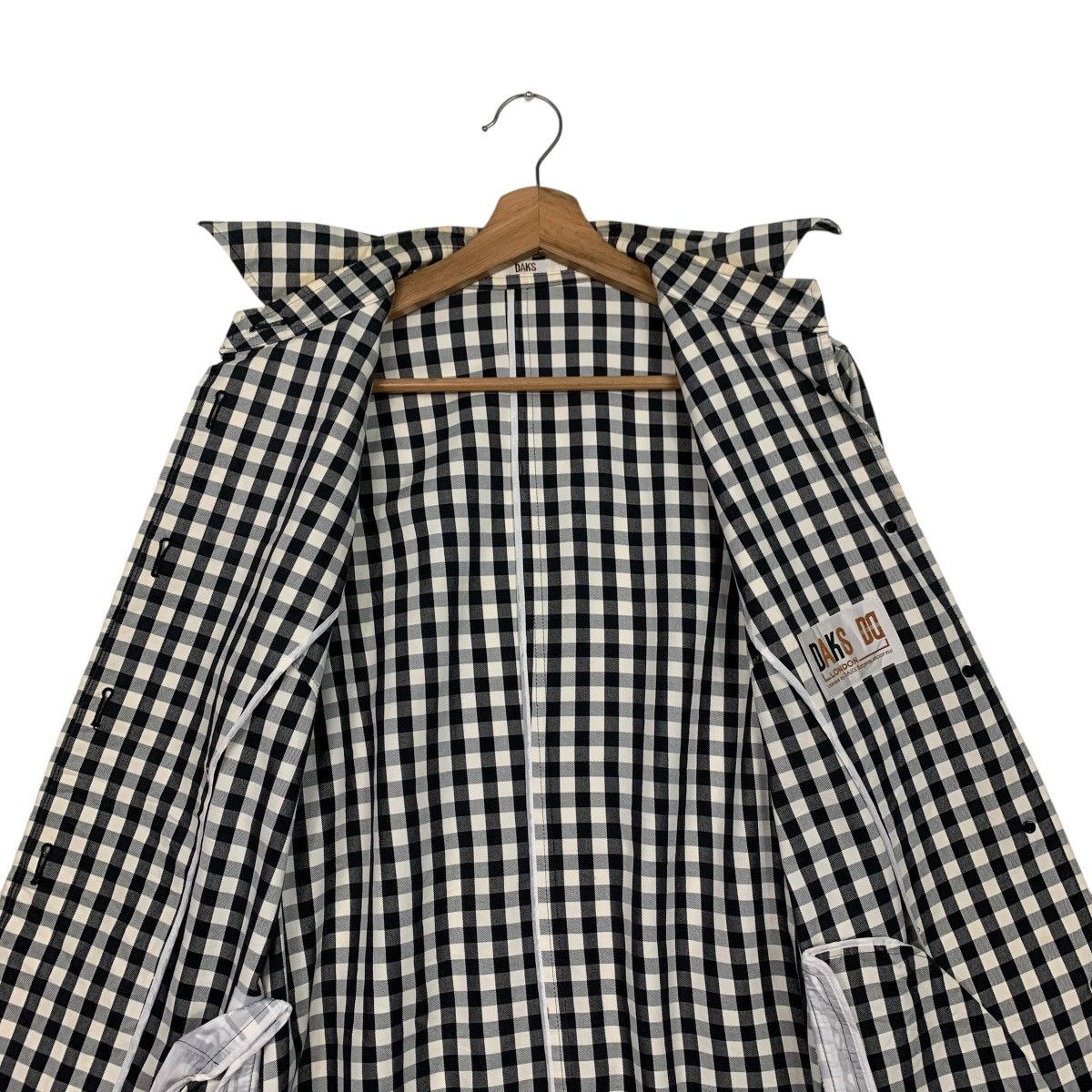DAKS Vintage 90’s DAKS LONDON Black White Check Jacket #2599-C117 Size M / US 6-8 / IT 42-44 - 12 Thumbnail