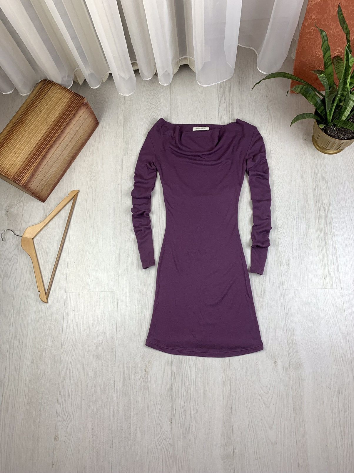 image of Pierre Balmain Womens Long Sleeve Purple Dress Size It 40